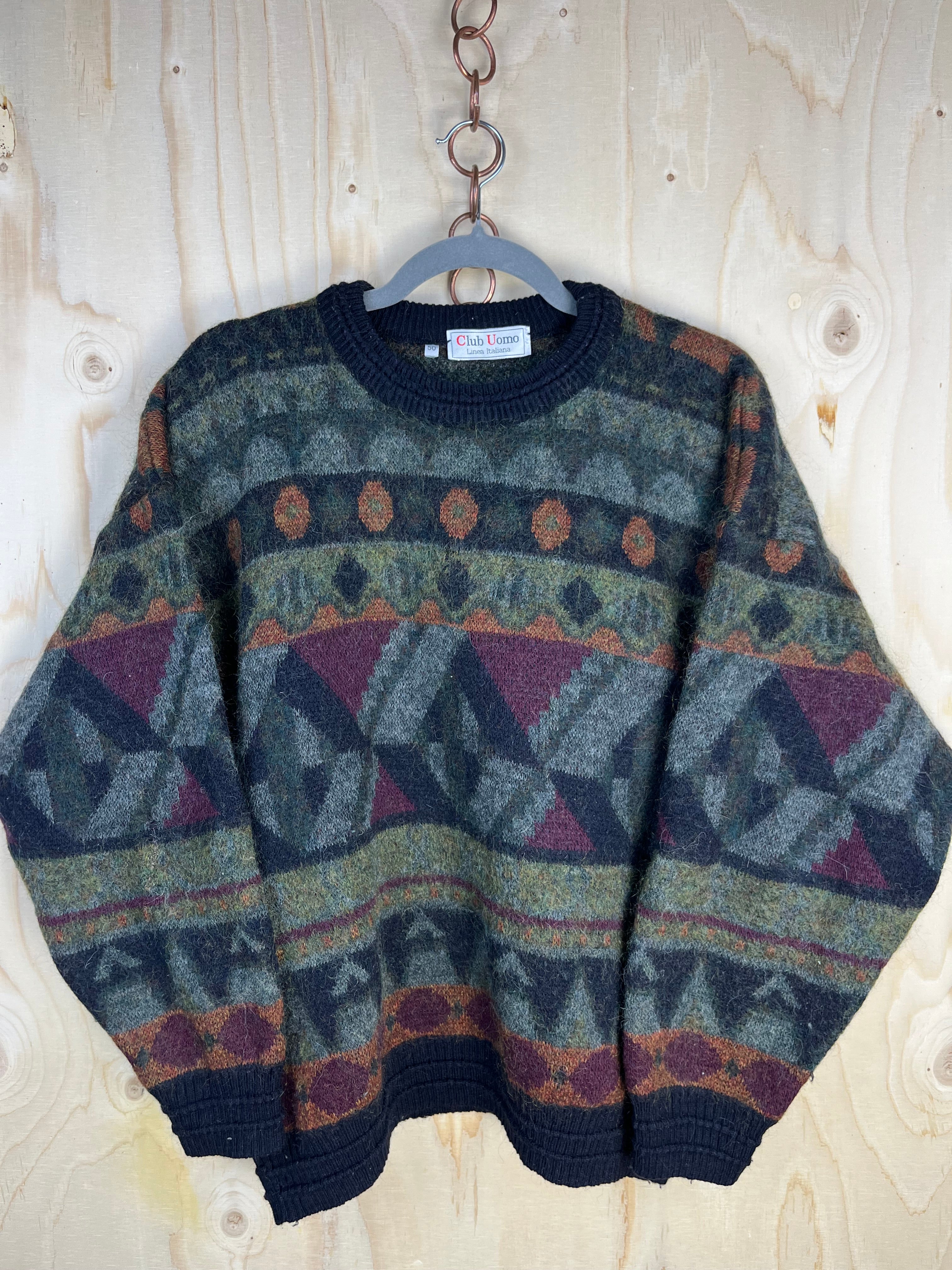 Vintage Wool Alpaca Blend Pattern Sweater