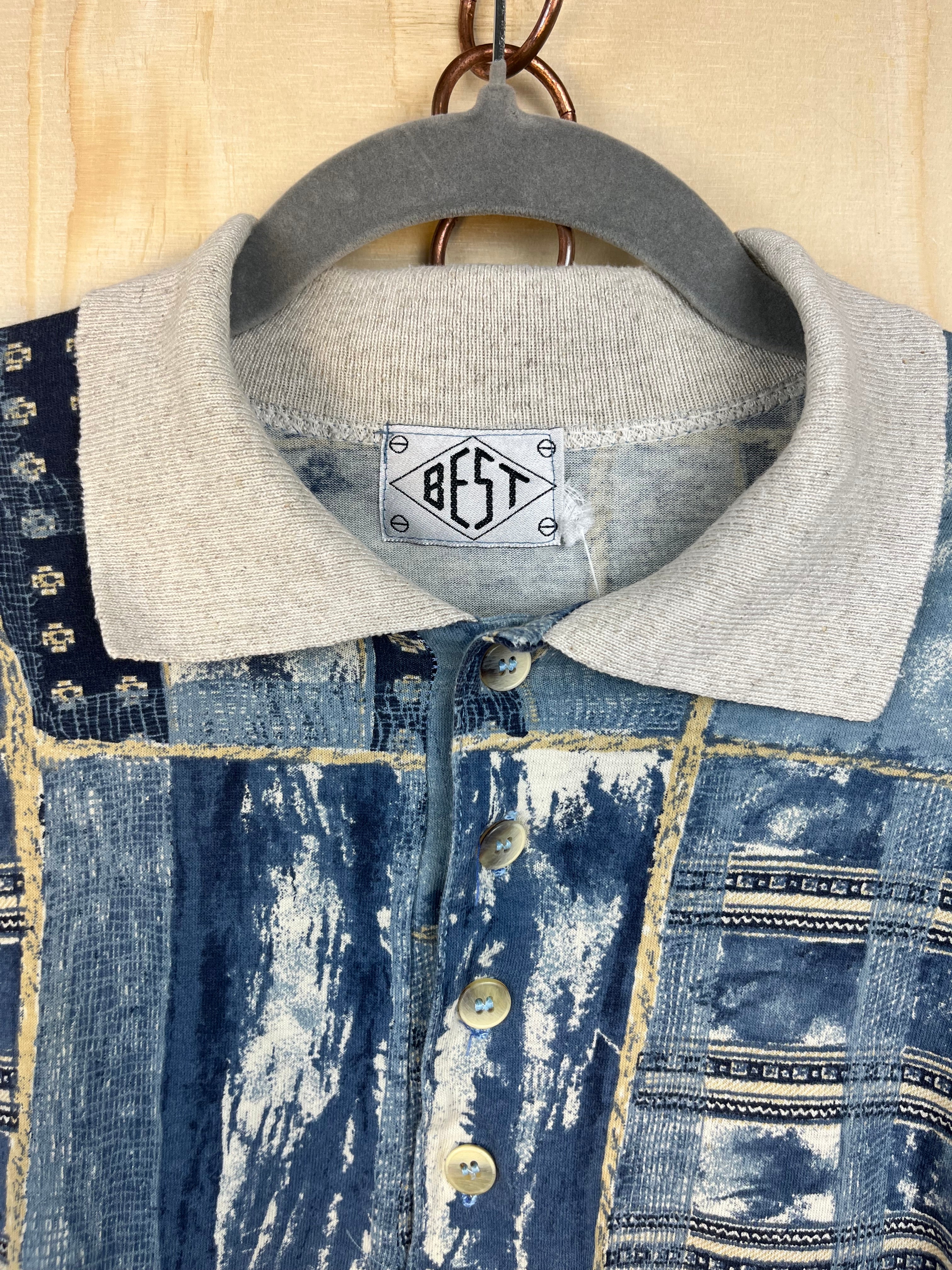 Polo Vintage Anni ’90 Fantasia Blu