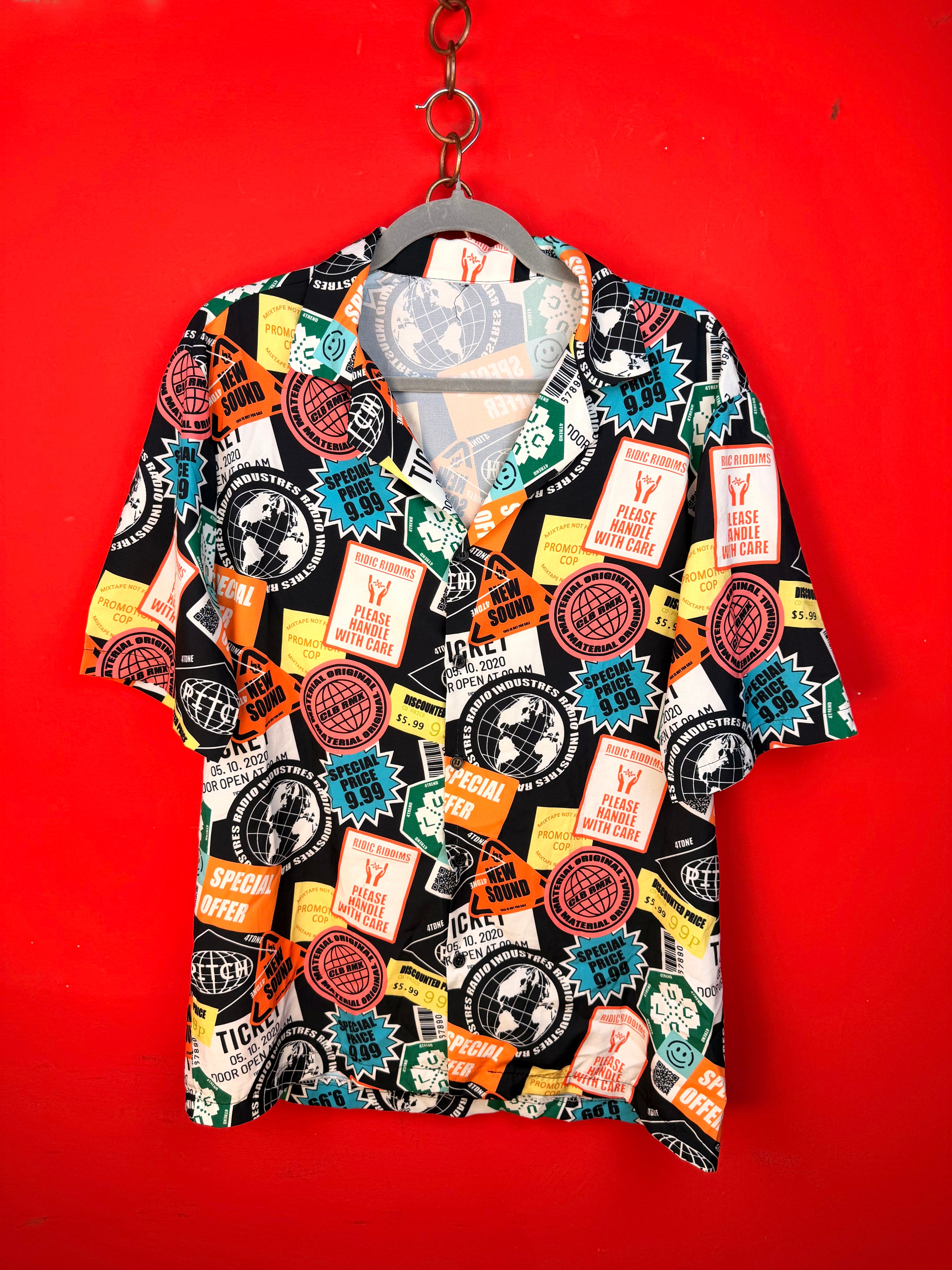 Vintage Graphic Print Shirt Y2K Festival Streetwear M