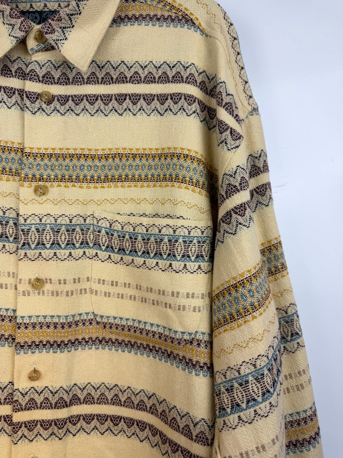 Camicia vintage in misto lana con fantasia geometrica – Old Einhorn Company