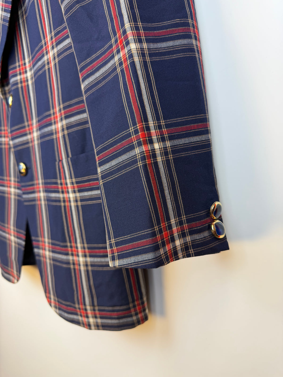 Blazer uomo vintage in lana tartan Freeman Club