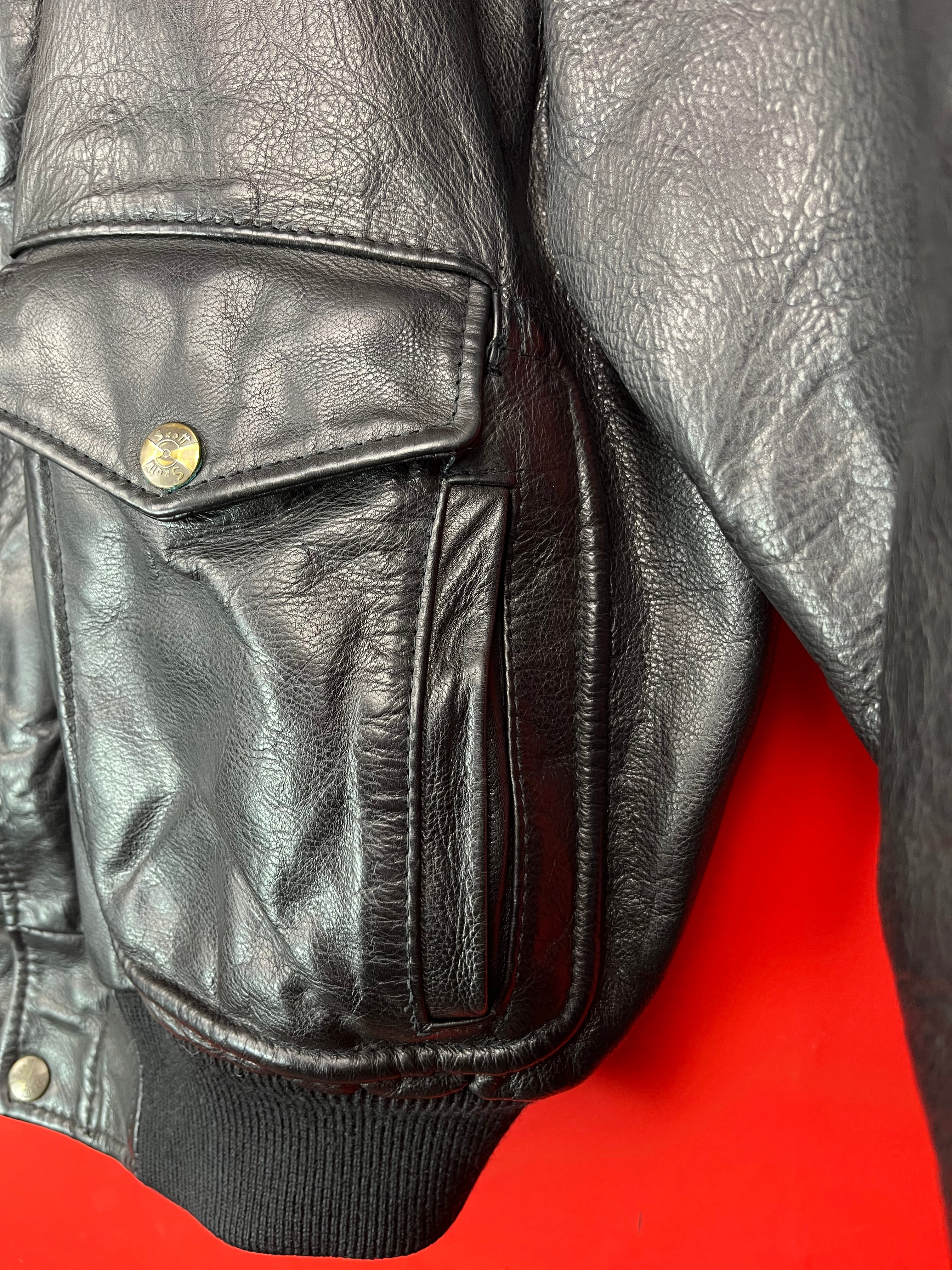Skott Vintage Leather Bomber Jacket in Pelle di Vitello – Made in Italy