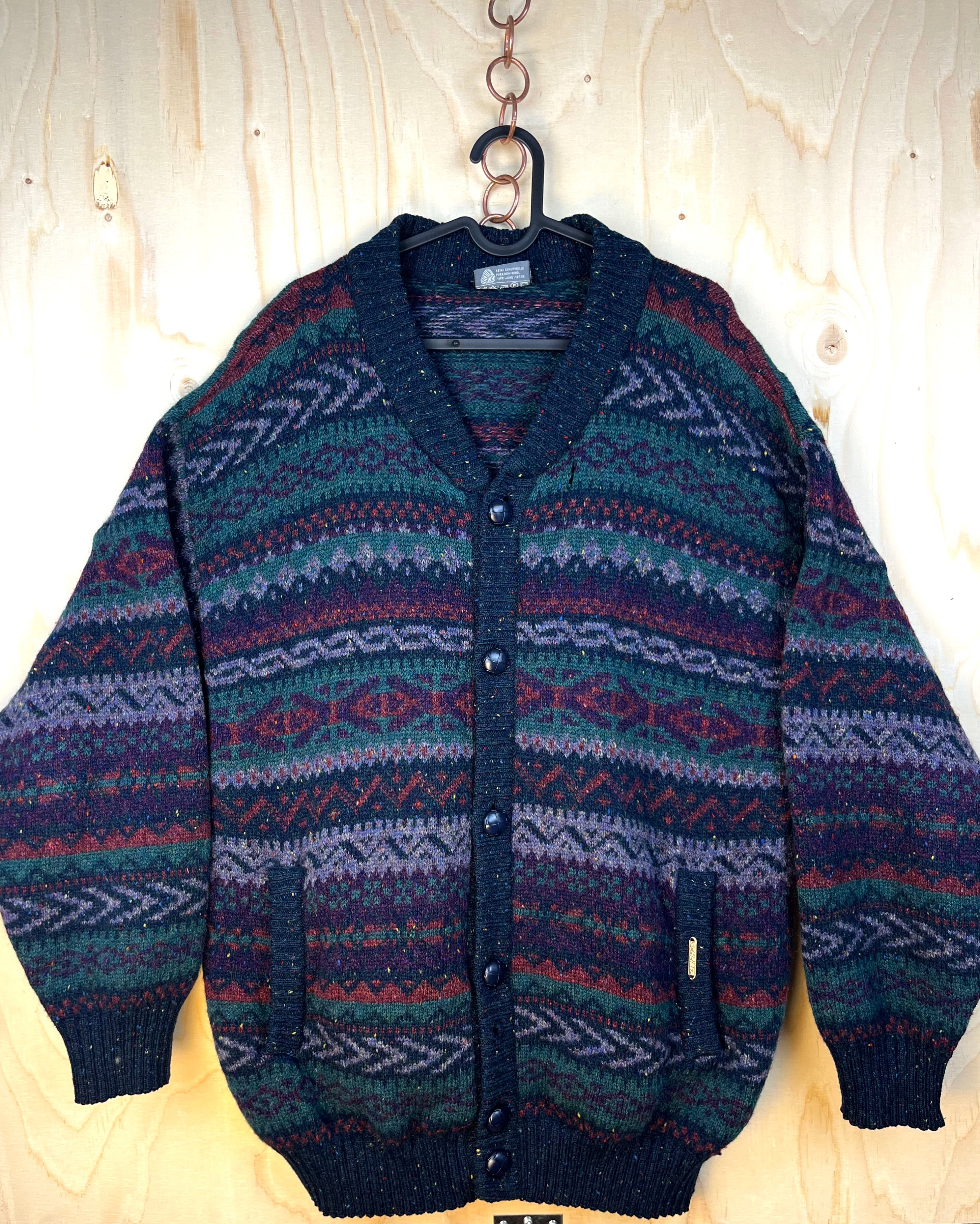 Vintage Austrian Wool Nordic Cardigan Oversize