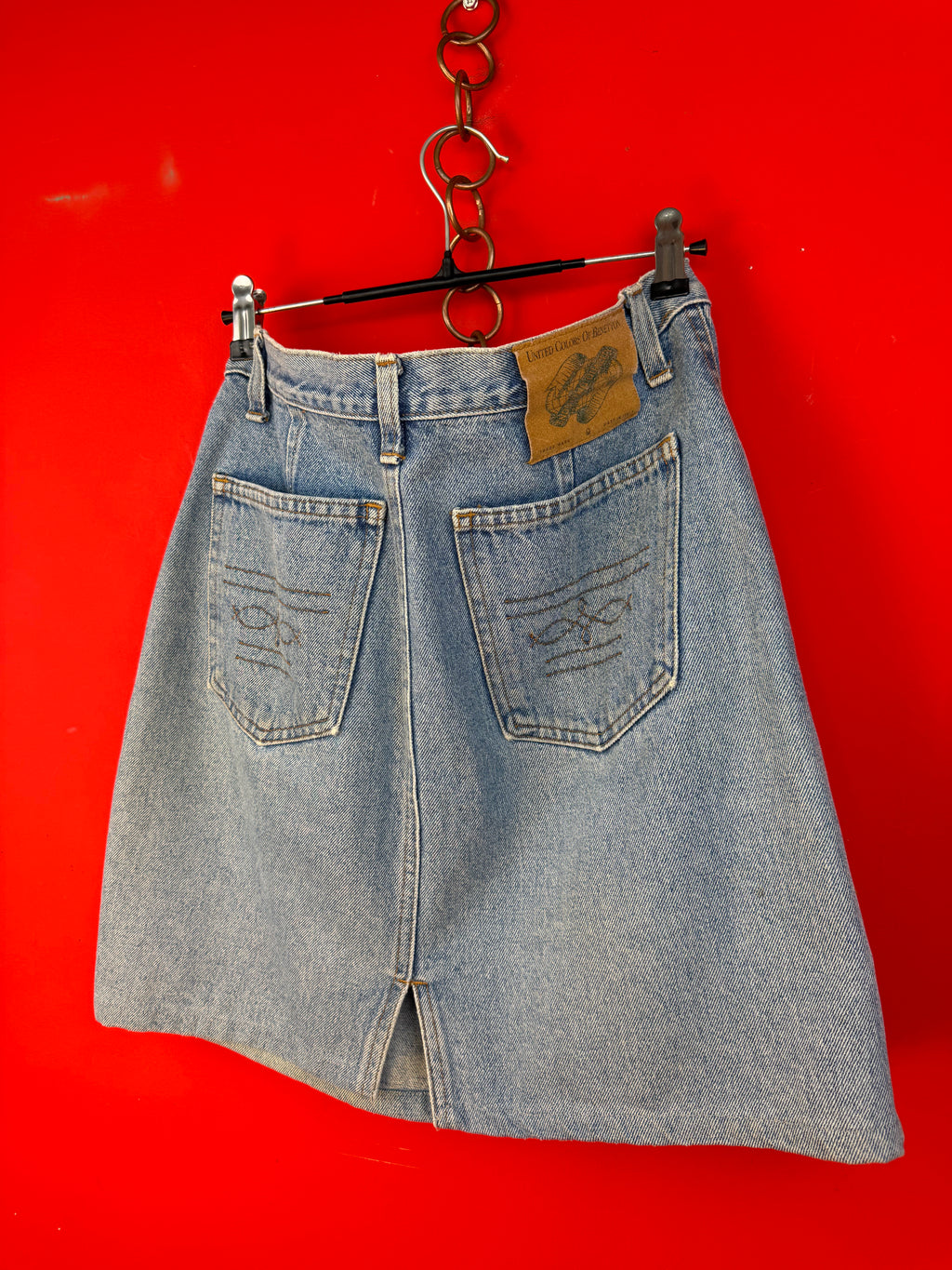 Vintage Benetton Denim Mini Skirt Made in Italy
