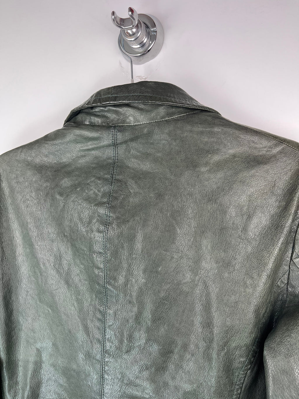 Armani Jeans Leather Jacket Green Y2K