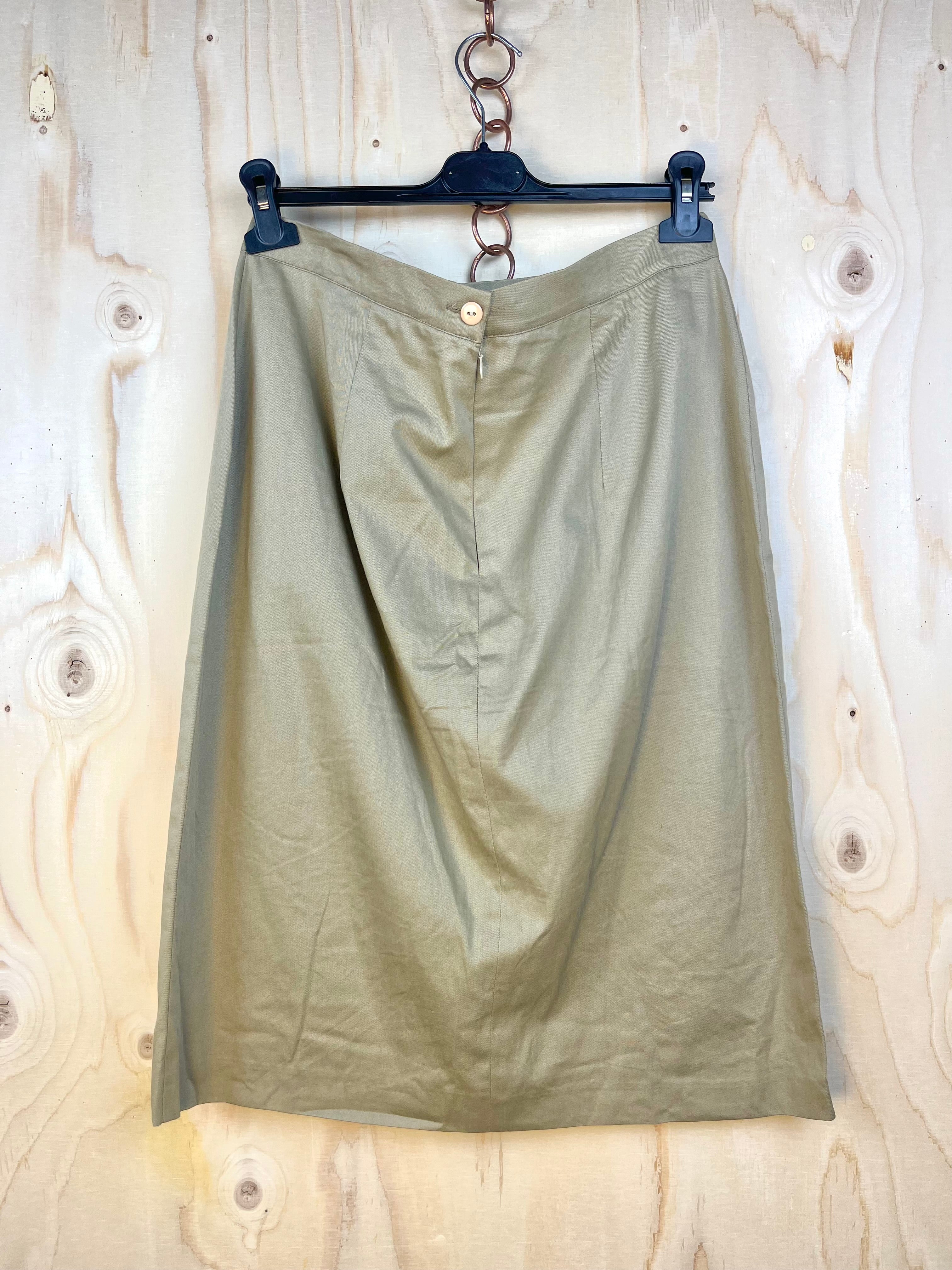 Rubini Beige Cotton Midi Skirt