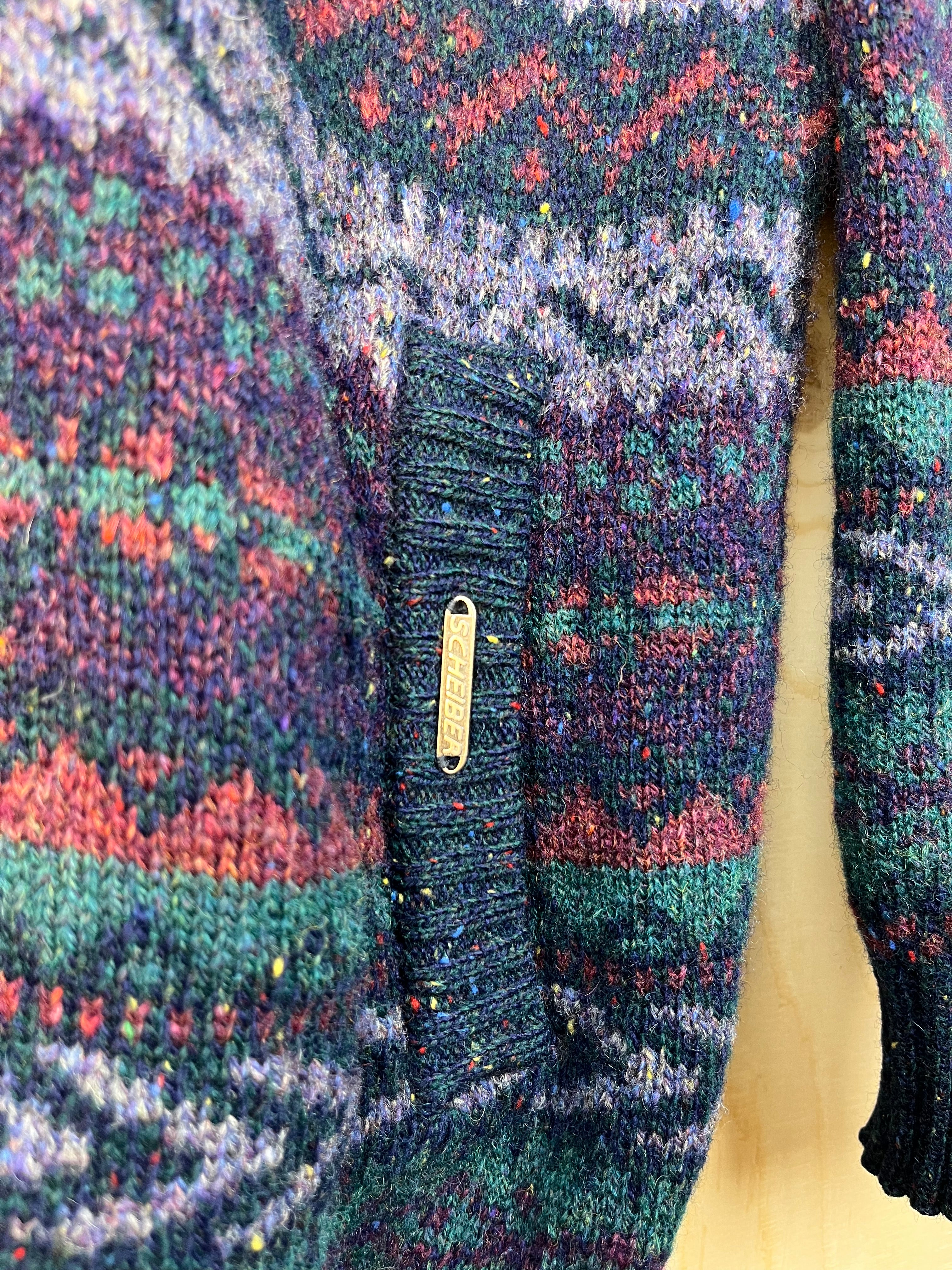 Vintage Austrian Wool Nordic Cardigan Oversize