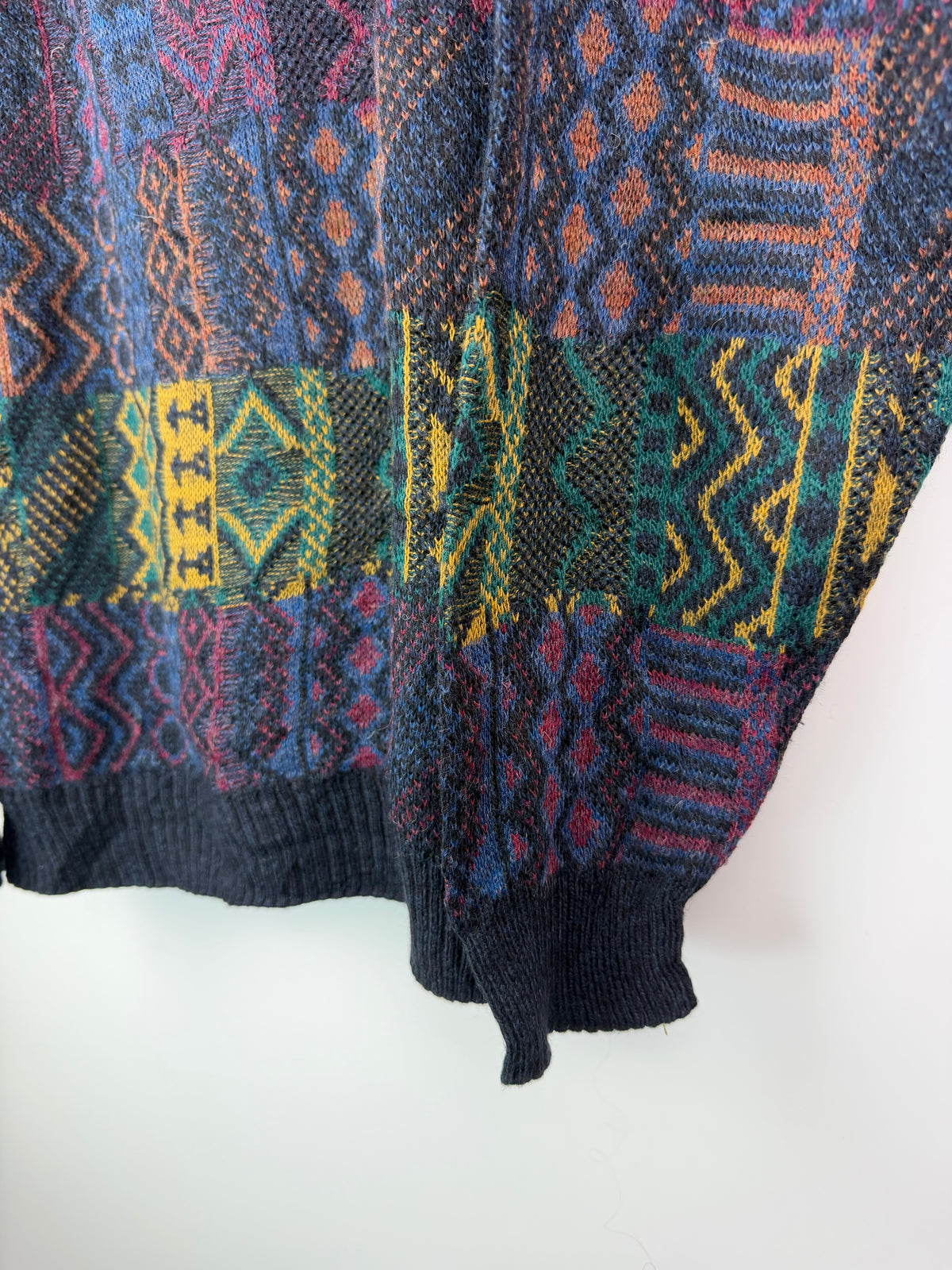 Vintage 90s Abstract Jacquard Knit Sweater