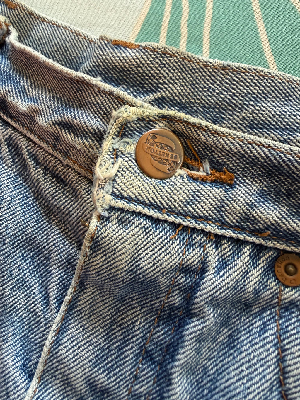 Vintage Benetton Denim Mini Skirt Made in Italy