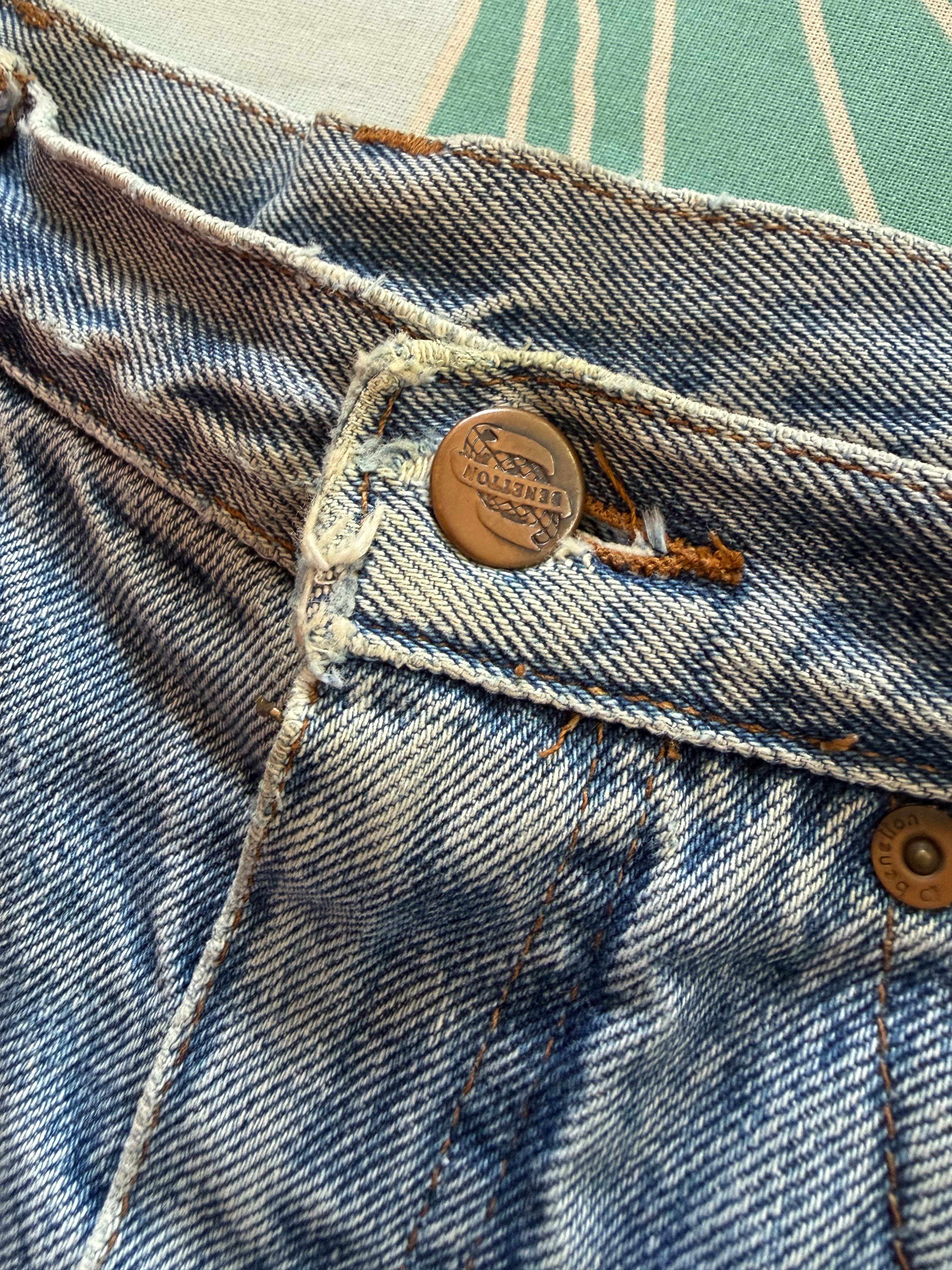 Vintage Benetton Denim Mini Skirt Made in Italy