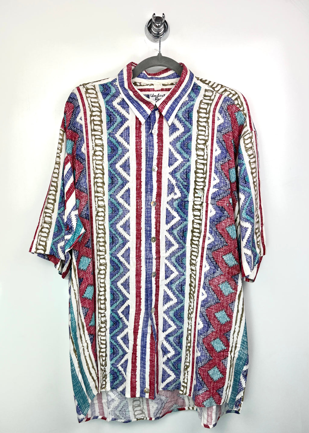 Vintage 90s Umberto Rosetti Geometric Pattern Shirt