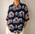 Camicia vintage fantasia astratta navy anni ’90