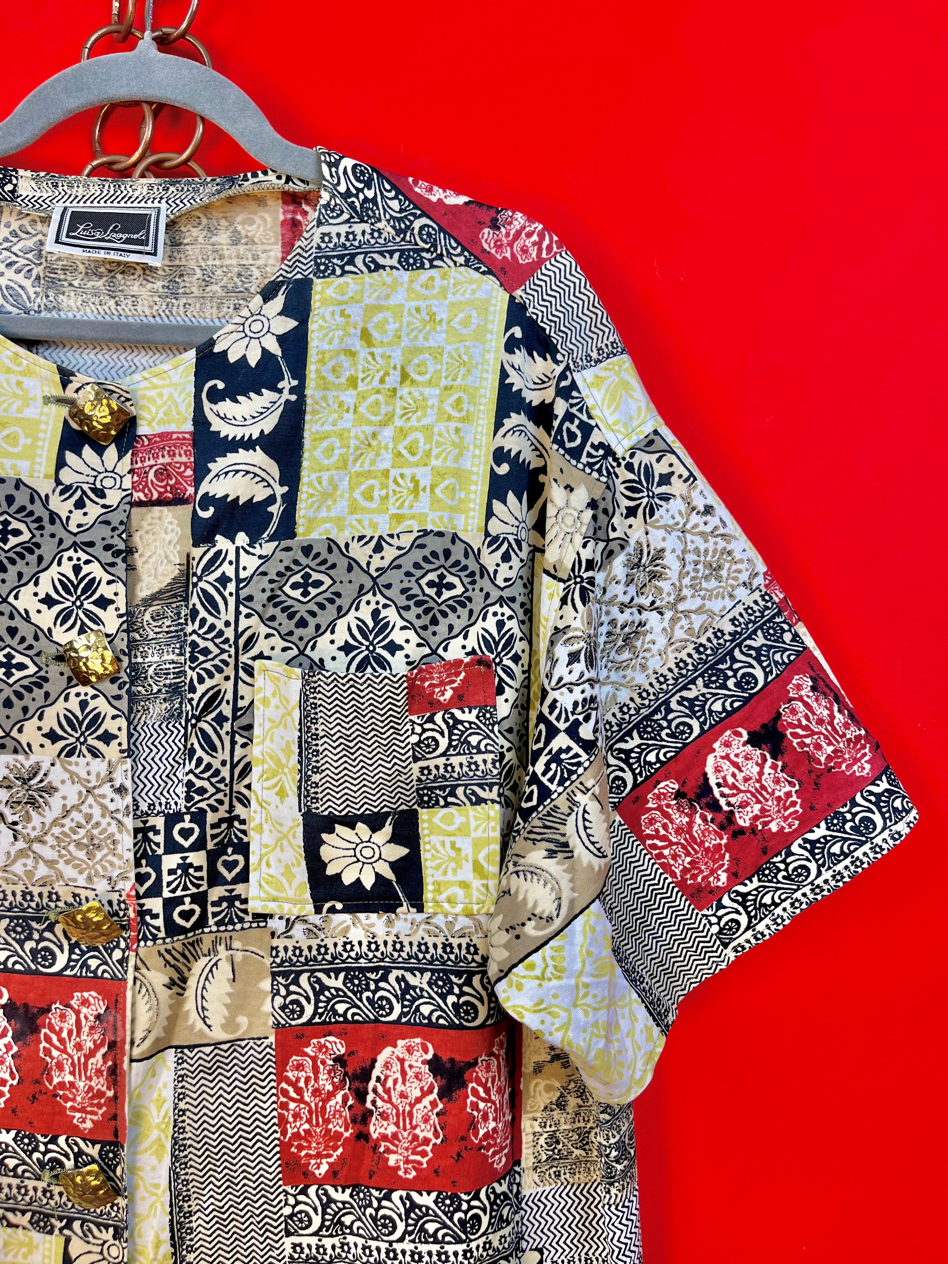 Blusa vintage Luisa Spagnoli patchwork made in Italy