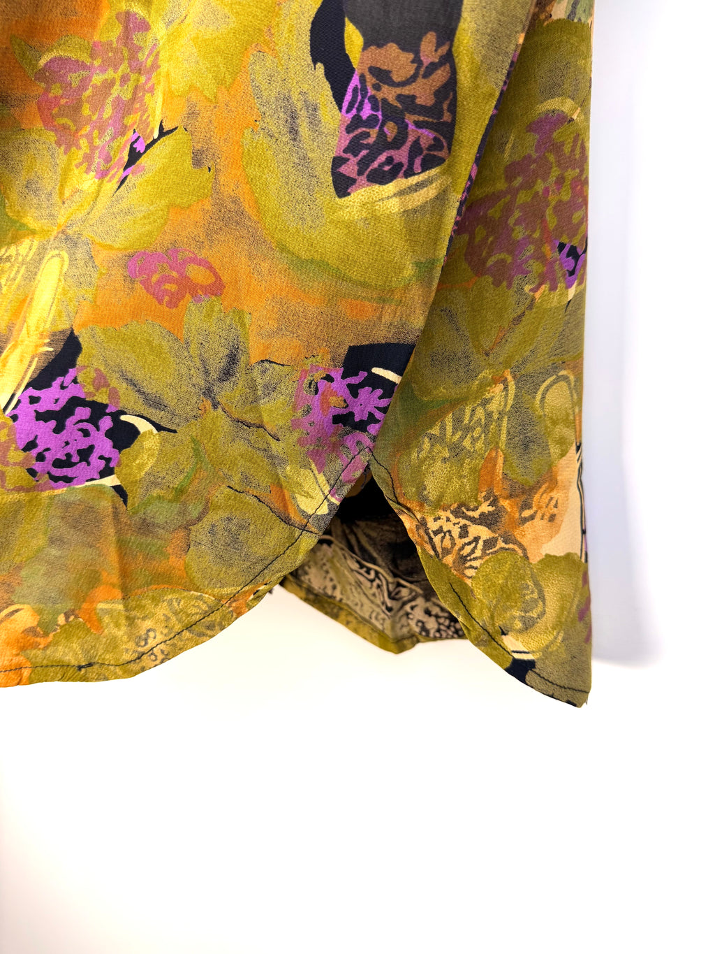 Camicia Vintage Fantasia Astratta Verde e Viola Anni ’90