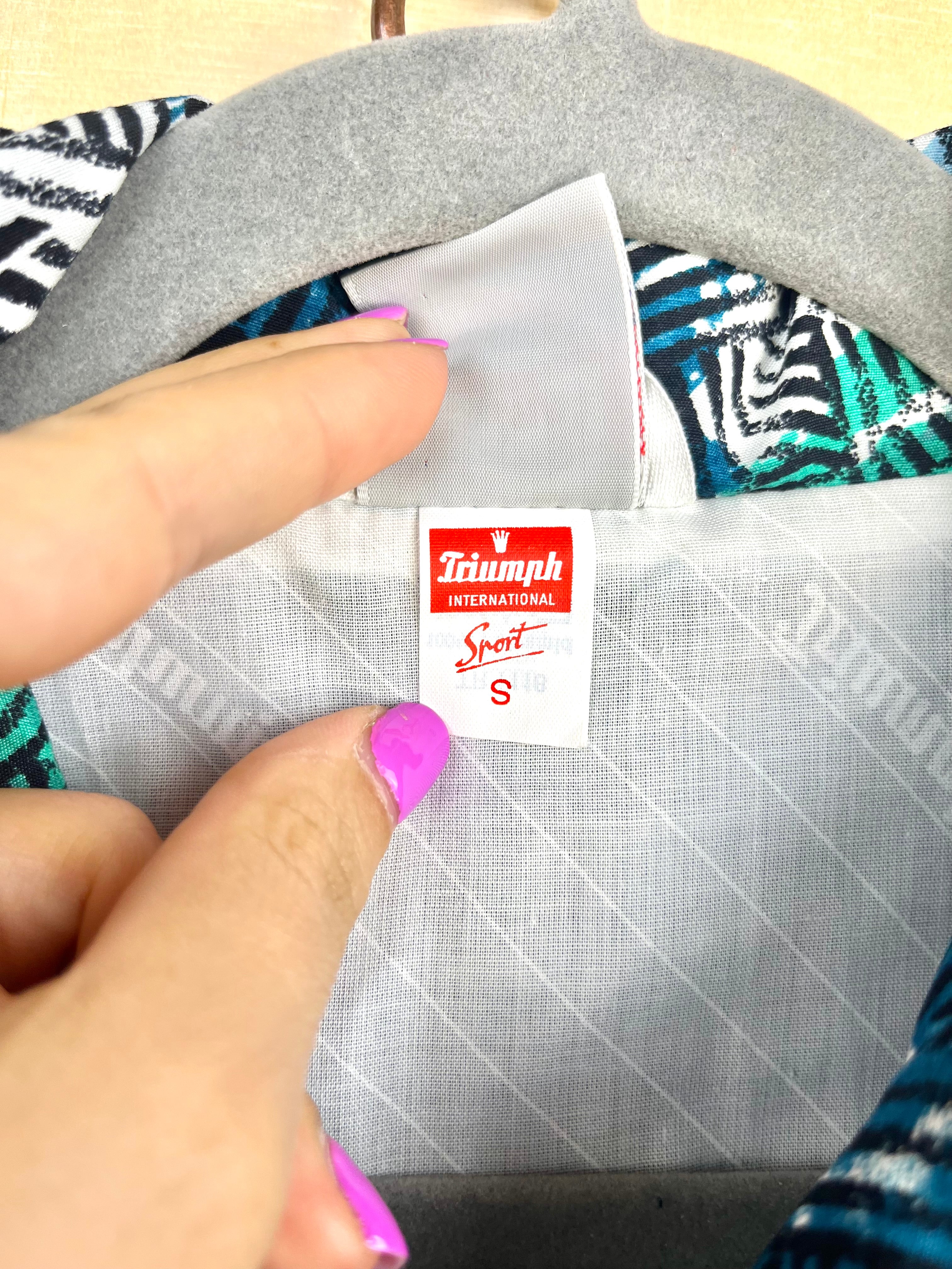 Vintage 90s Tracksuit Set Triumph Sport Teal Windbreaker Jacket Pants