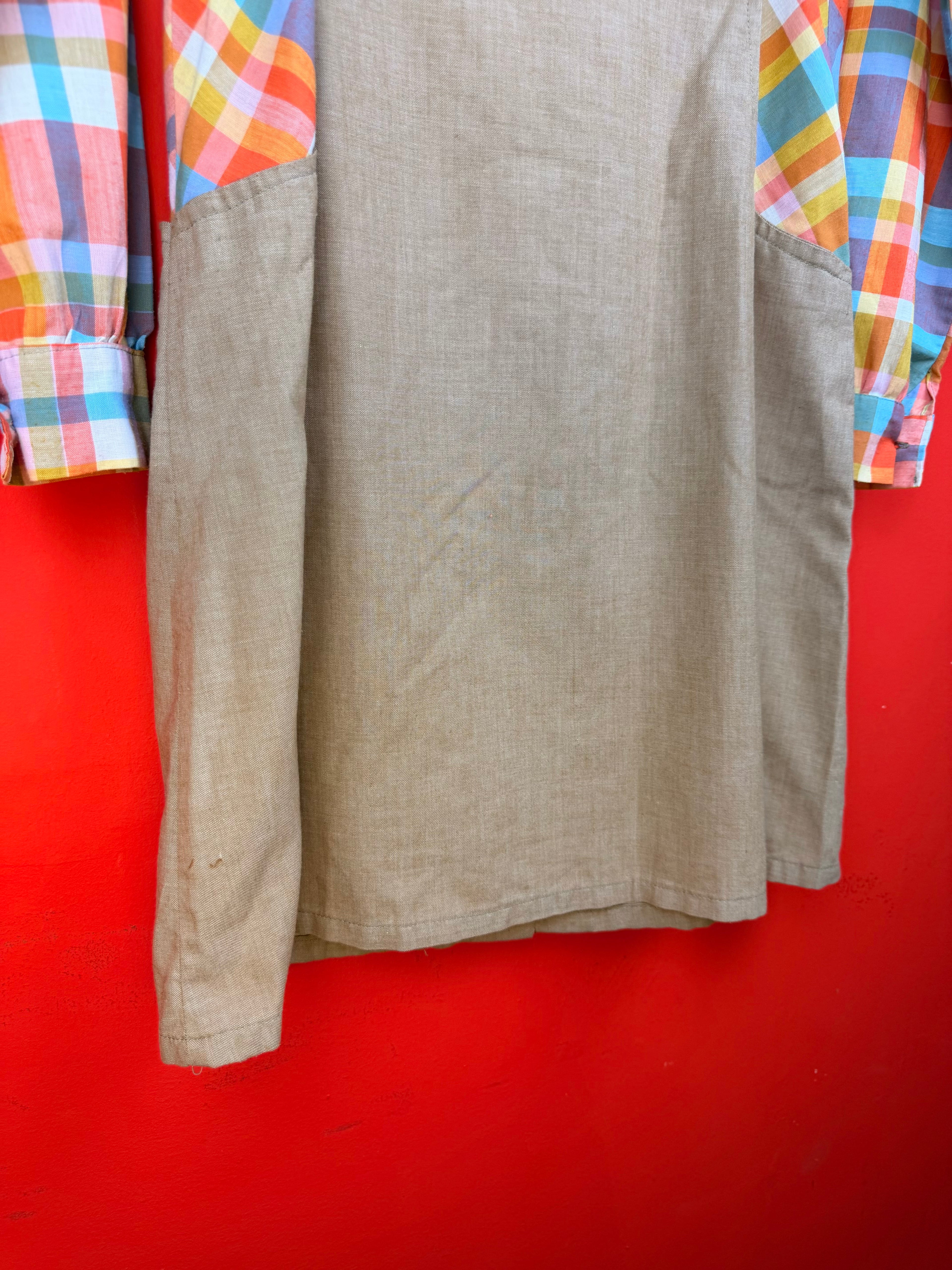 Abito vintage Guy Dubouis Made in France con inserto a quadri