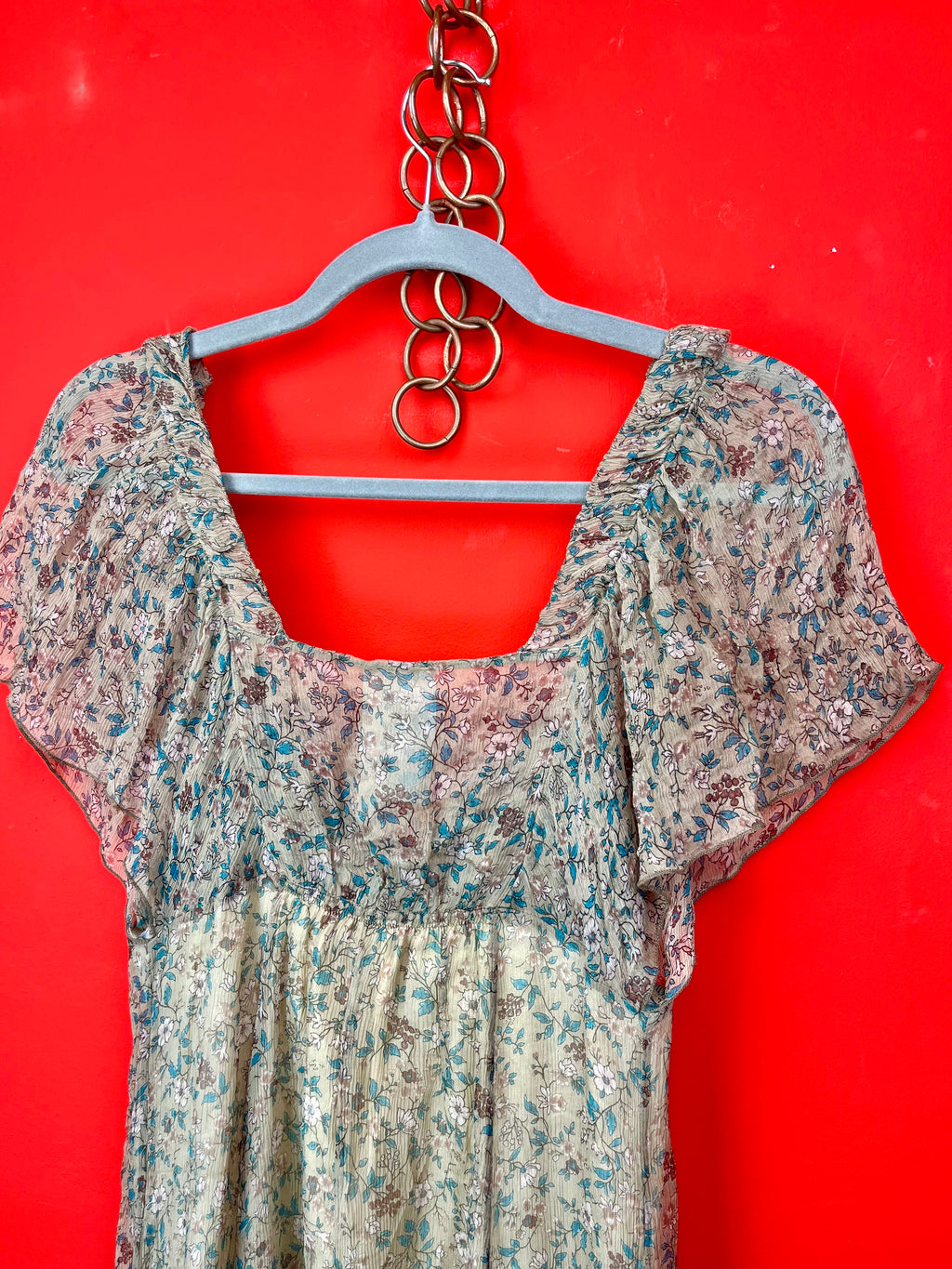 Vestito Vintage Floreale in Seta Made in Italy