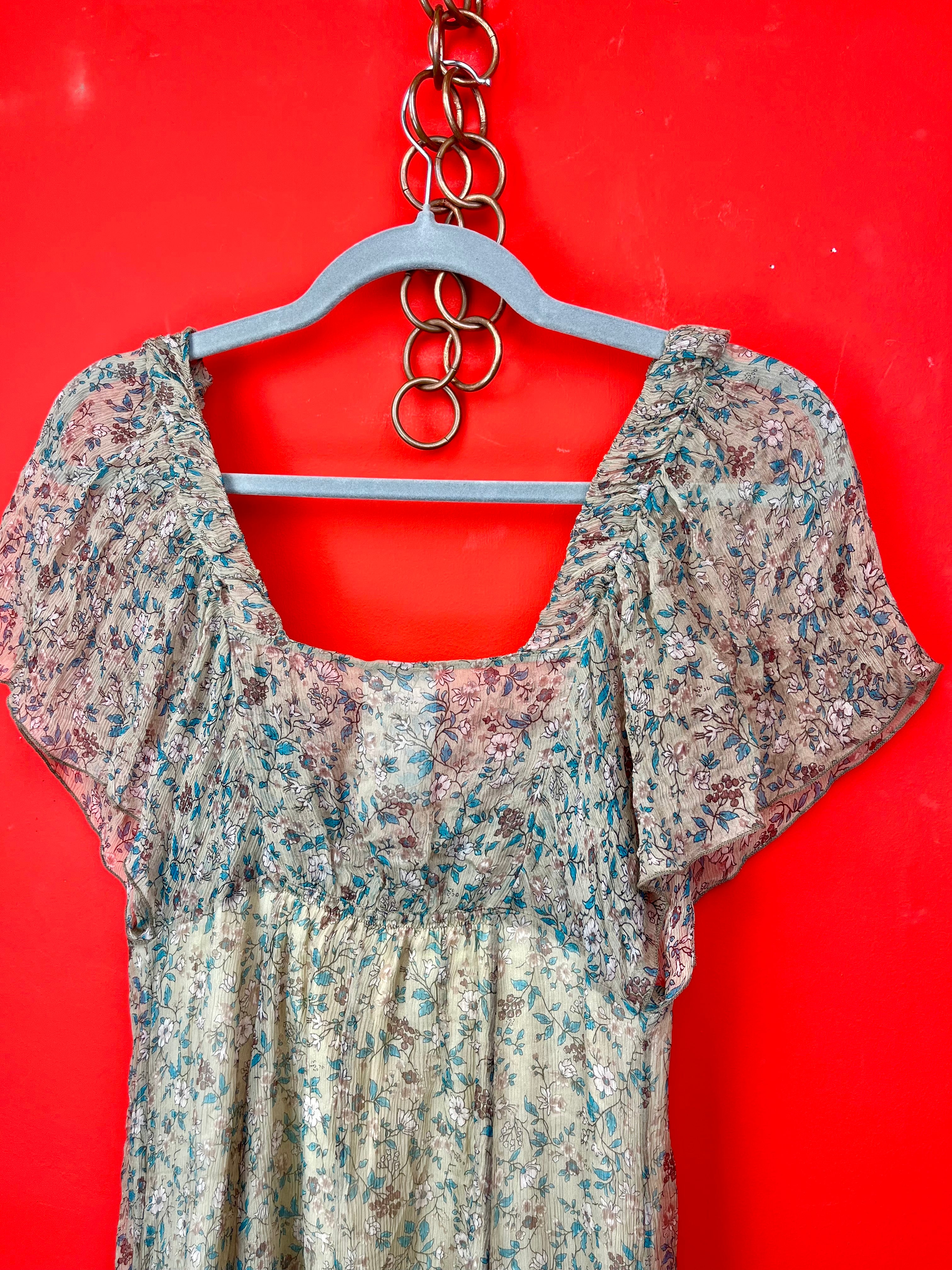 Vestito Vintage Floreale in Seta Made in Italy