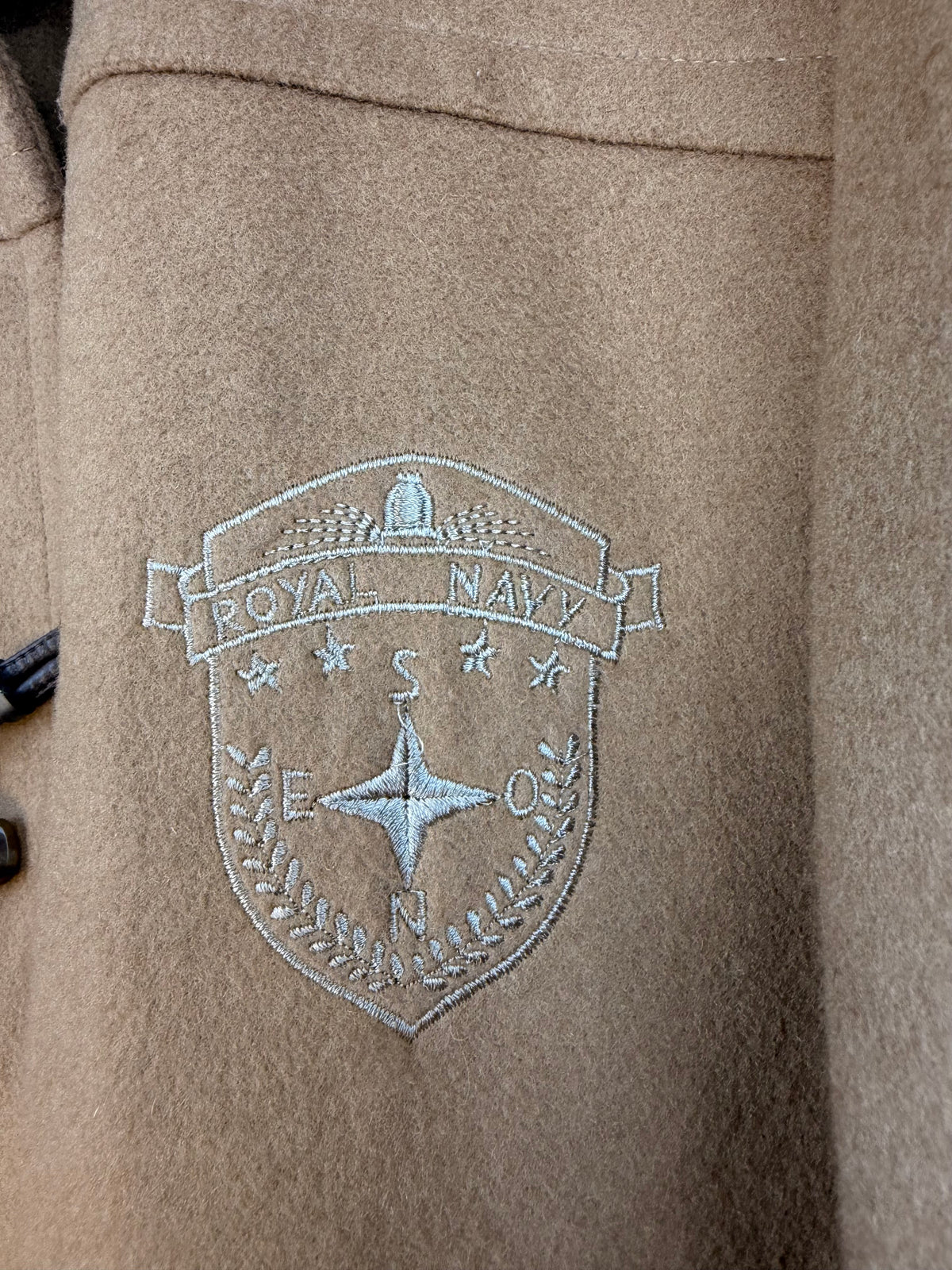Cappotto vintage cammello in lana e cashmere con alamari