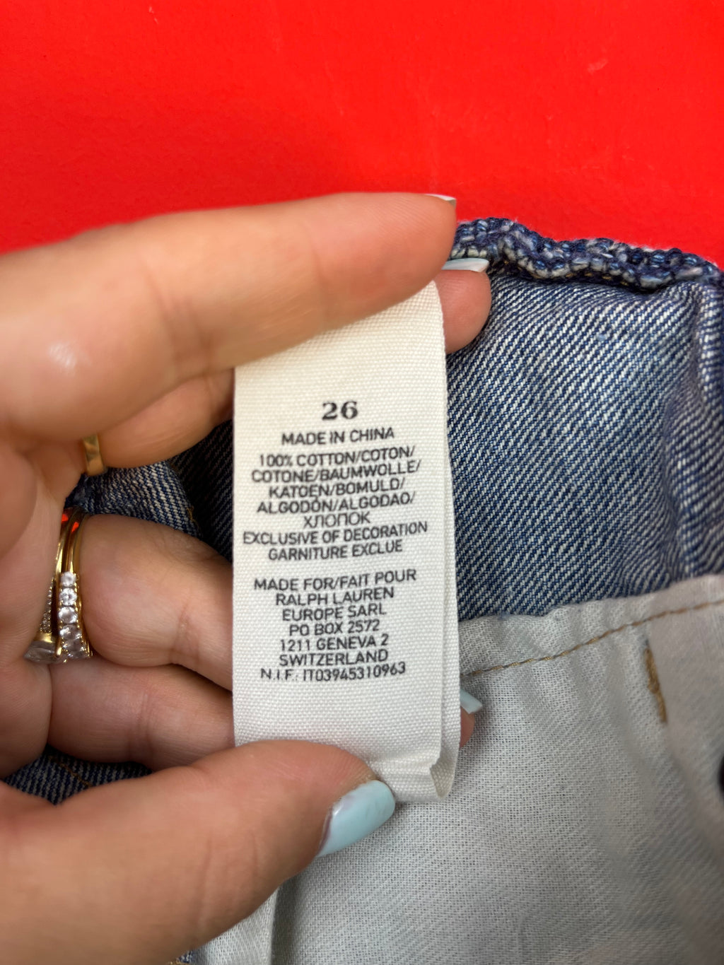 Ralph Lauren Vintage Cut Off USA Flag Denim Shorts