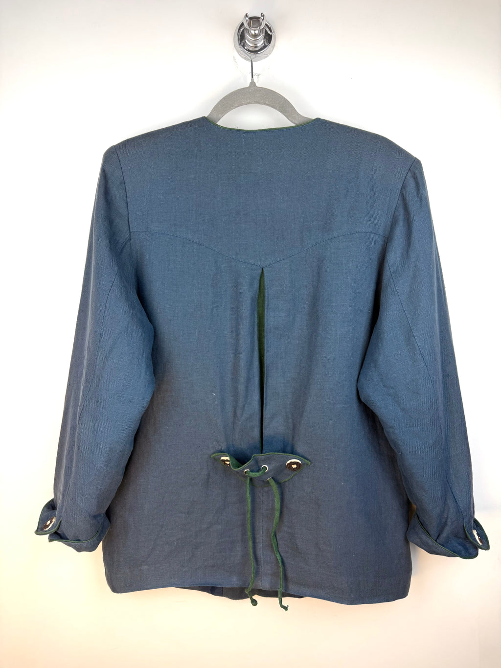 Giacca tirolese vintage in lino 100% Nockstein Trachten con ricami – TG 40