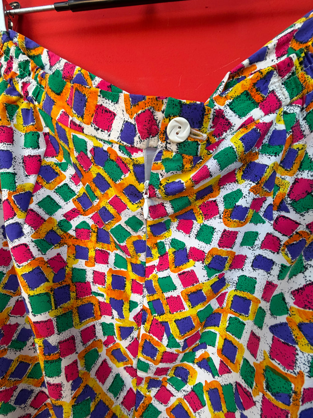 Vintage 80s Geometric Peplum Jacket & Skirt Set