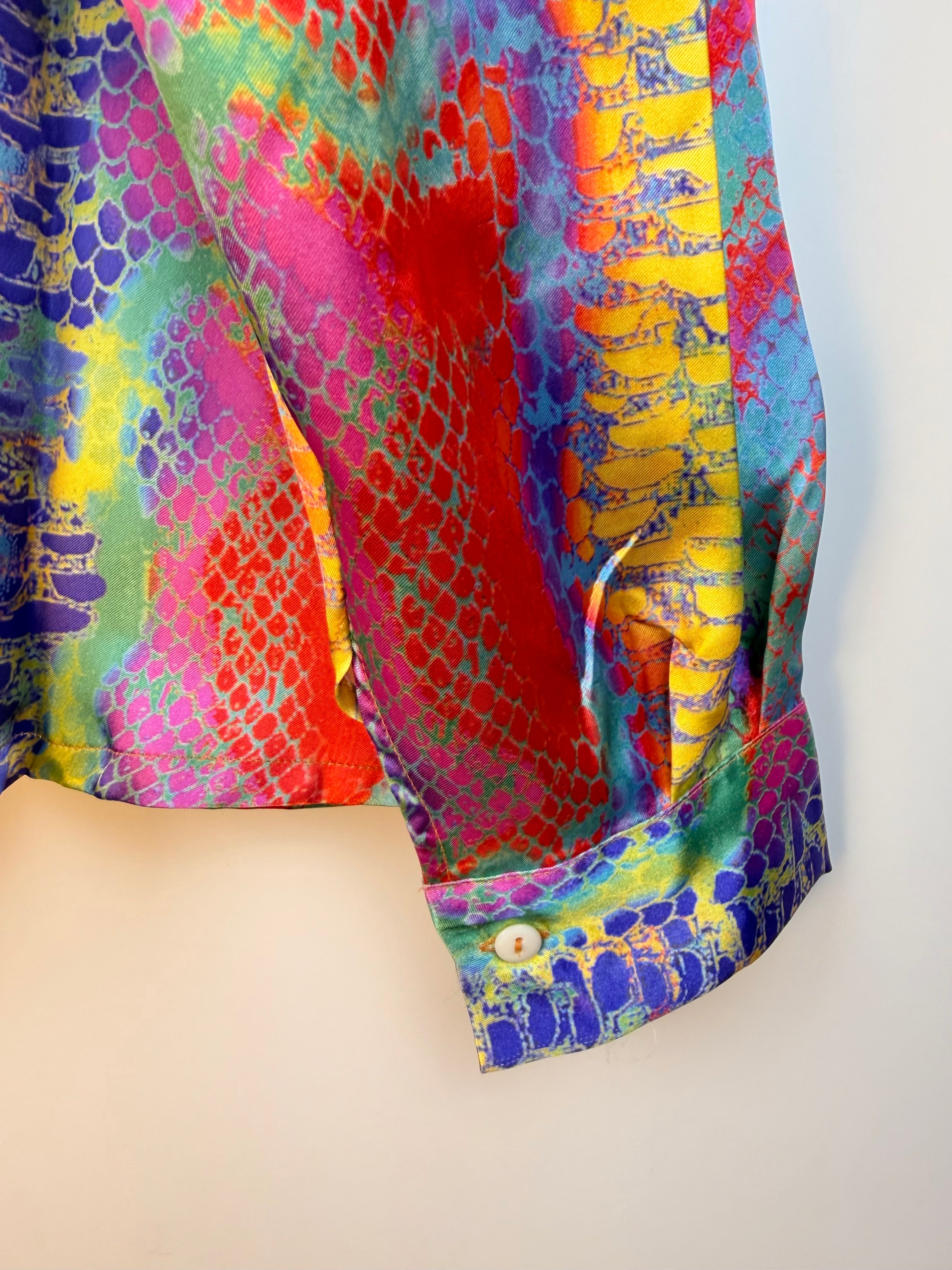 Camicia vintage Giblor’s multicolor effetto pitone anni ’90 – XL