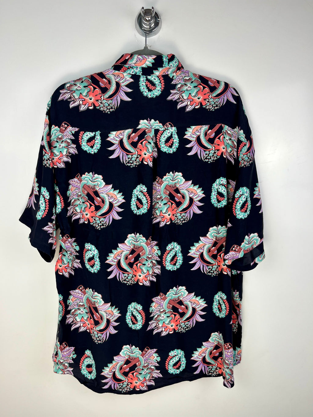 Camicia vintage fantasia astratta navy anni ’90