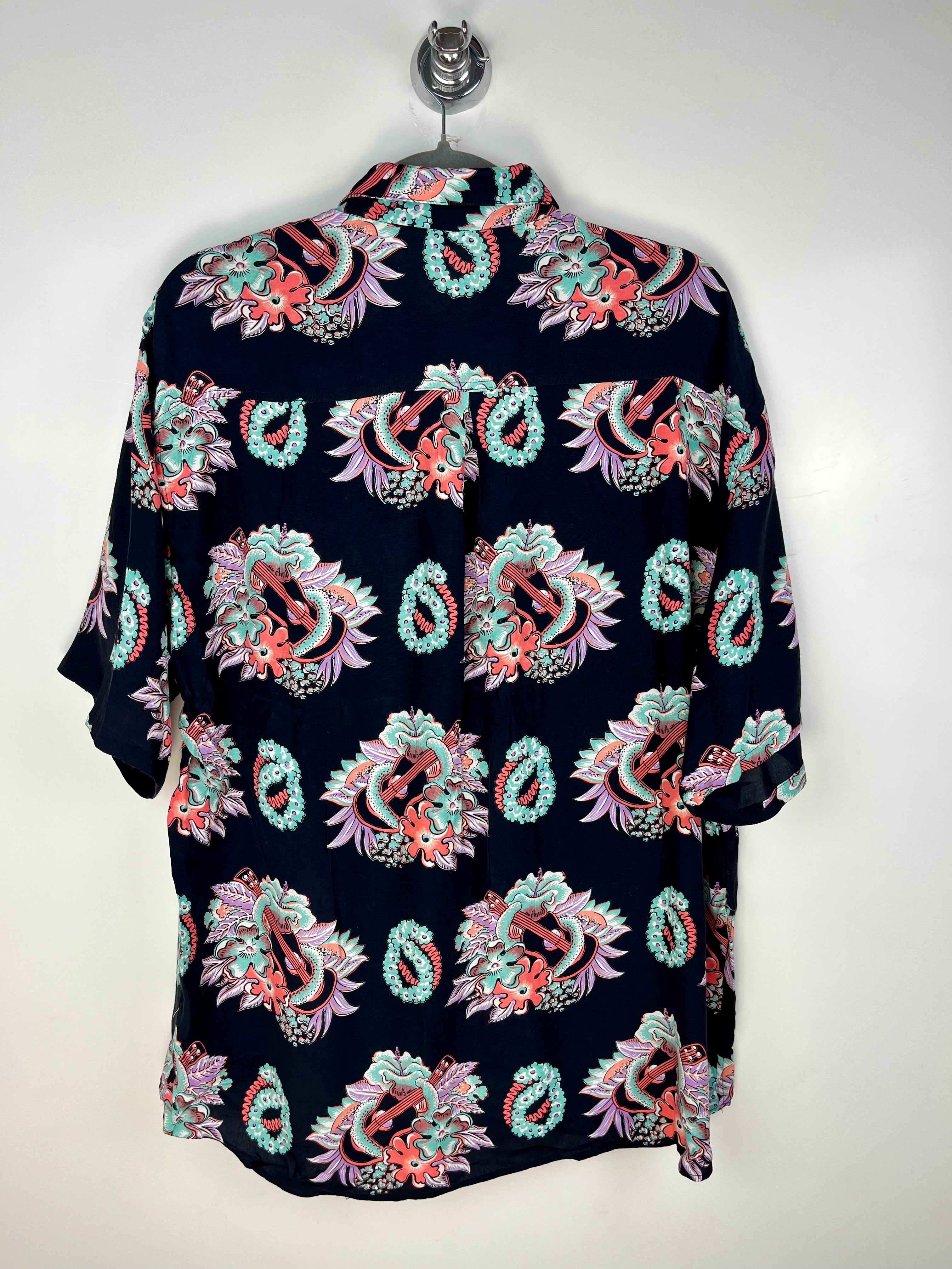Camicia vintage fantasia astratta navy anni ’90