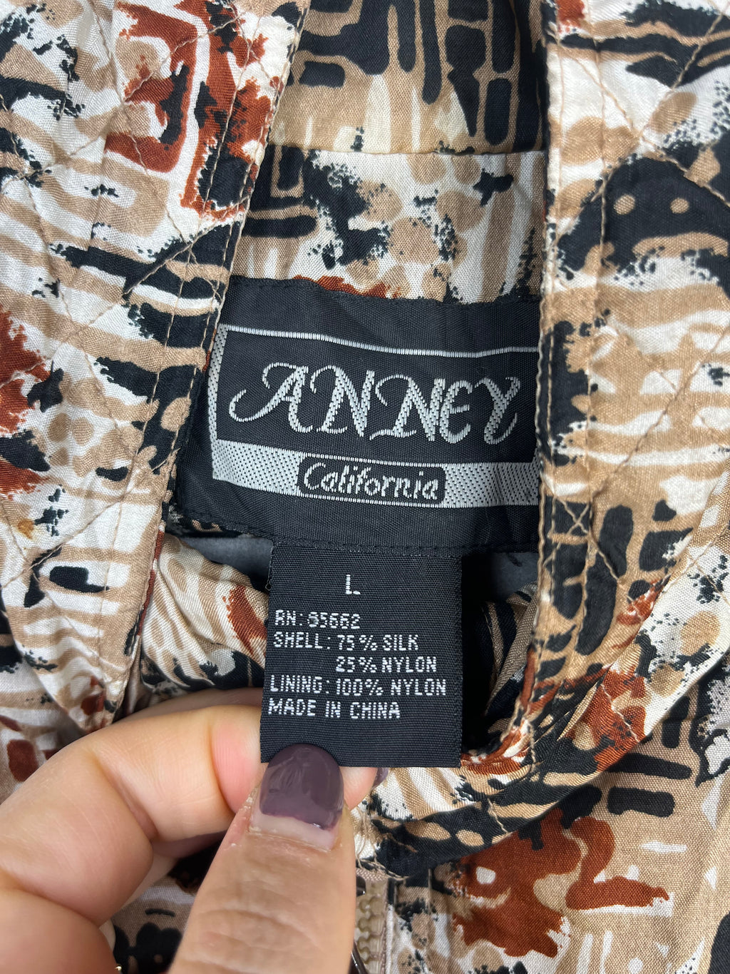 Vintage Silk Blend Jacket 90s Abstract