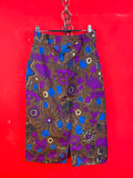 Vintage Graffio Abstract Midi Skirt – Made in Italy