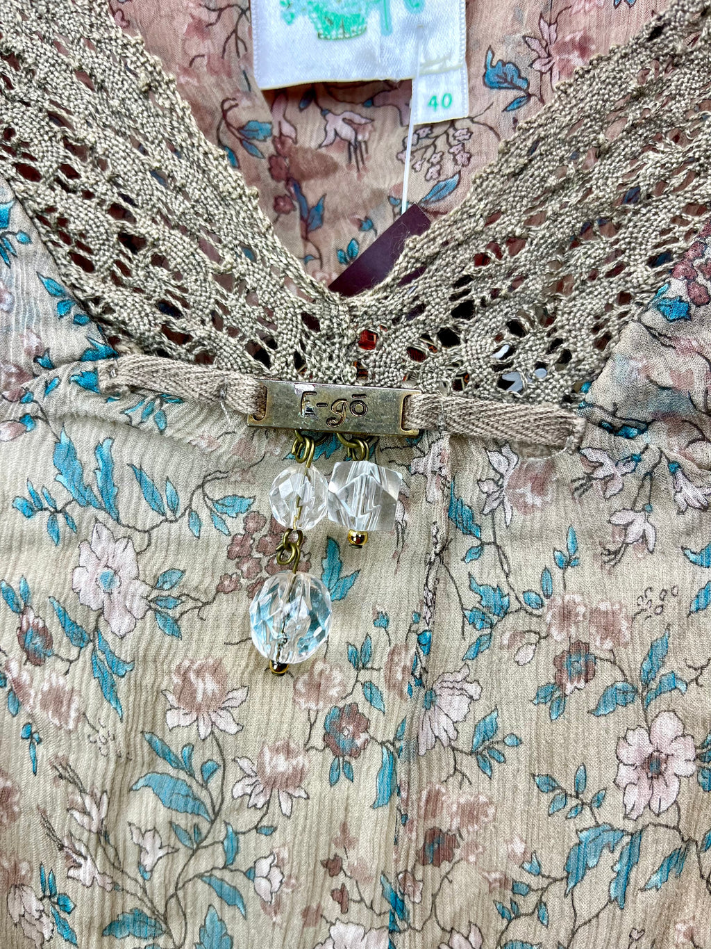 Vestito Vintage Floreale in Seta Made in Italy