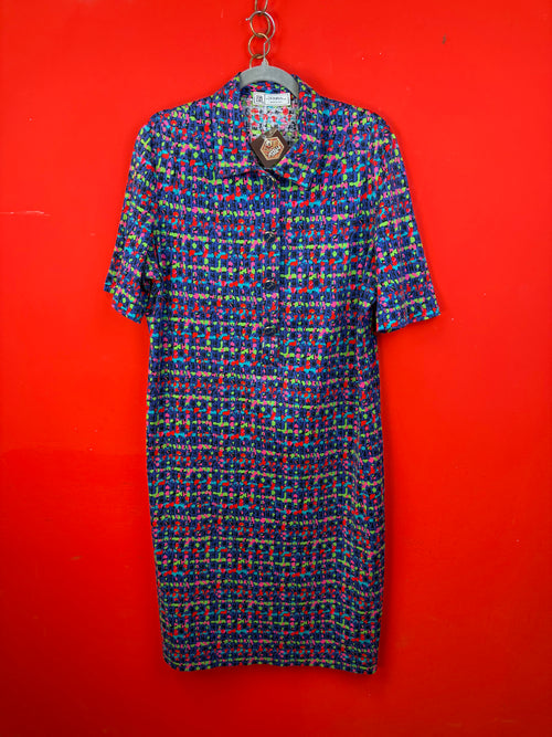 Abito Vintage Domina Made in Italy Fantasia Multicolor Anni ’90