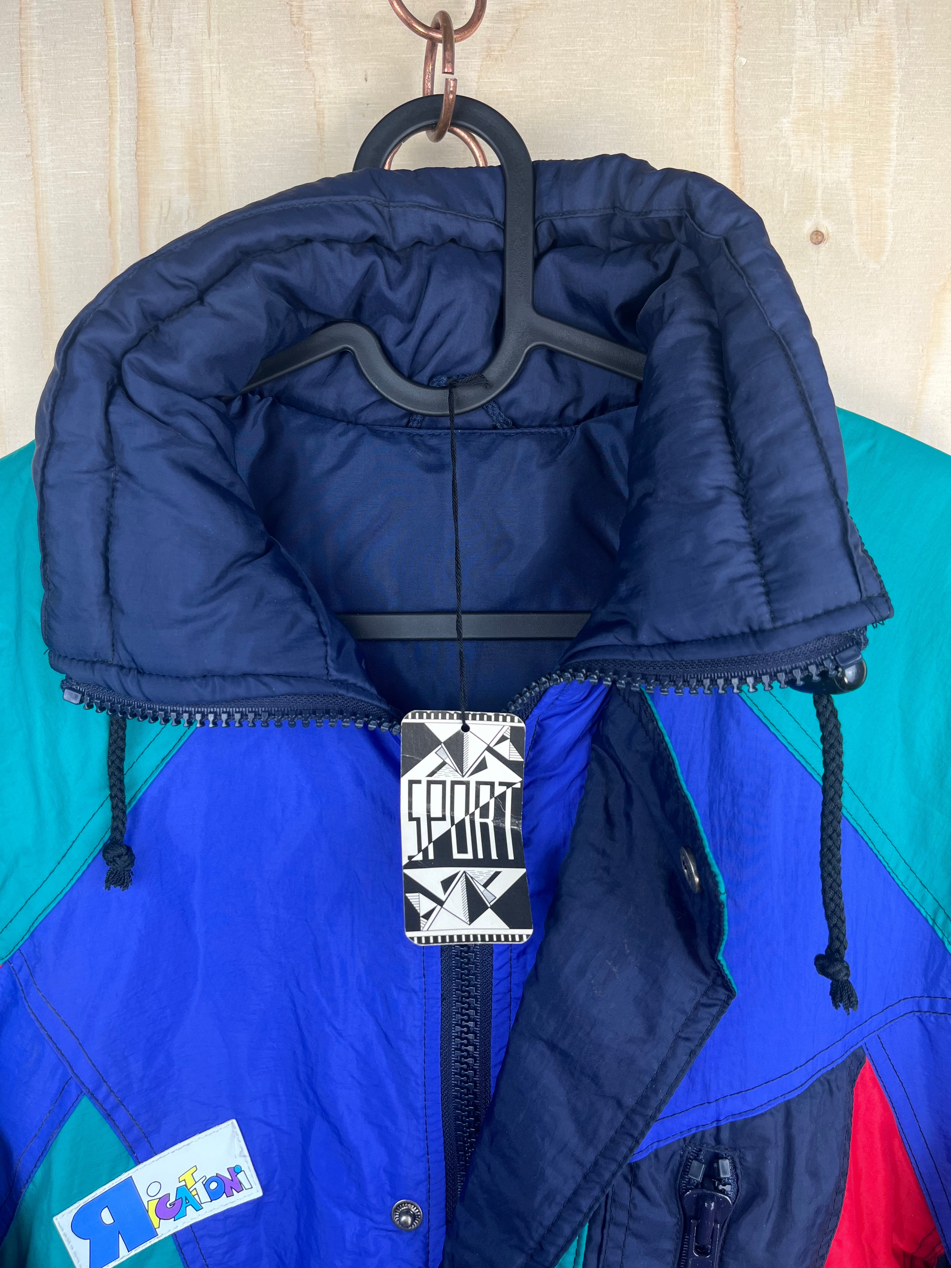 Vintage Colorblock Ski Jacket Multicolor 90s Oversized Puffer
