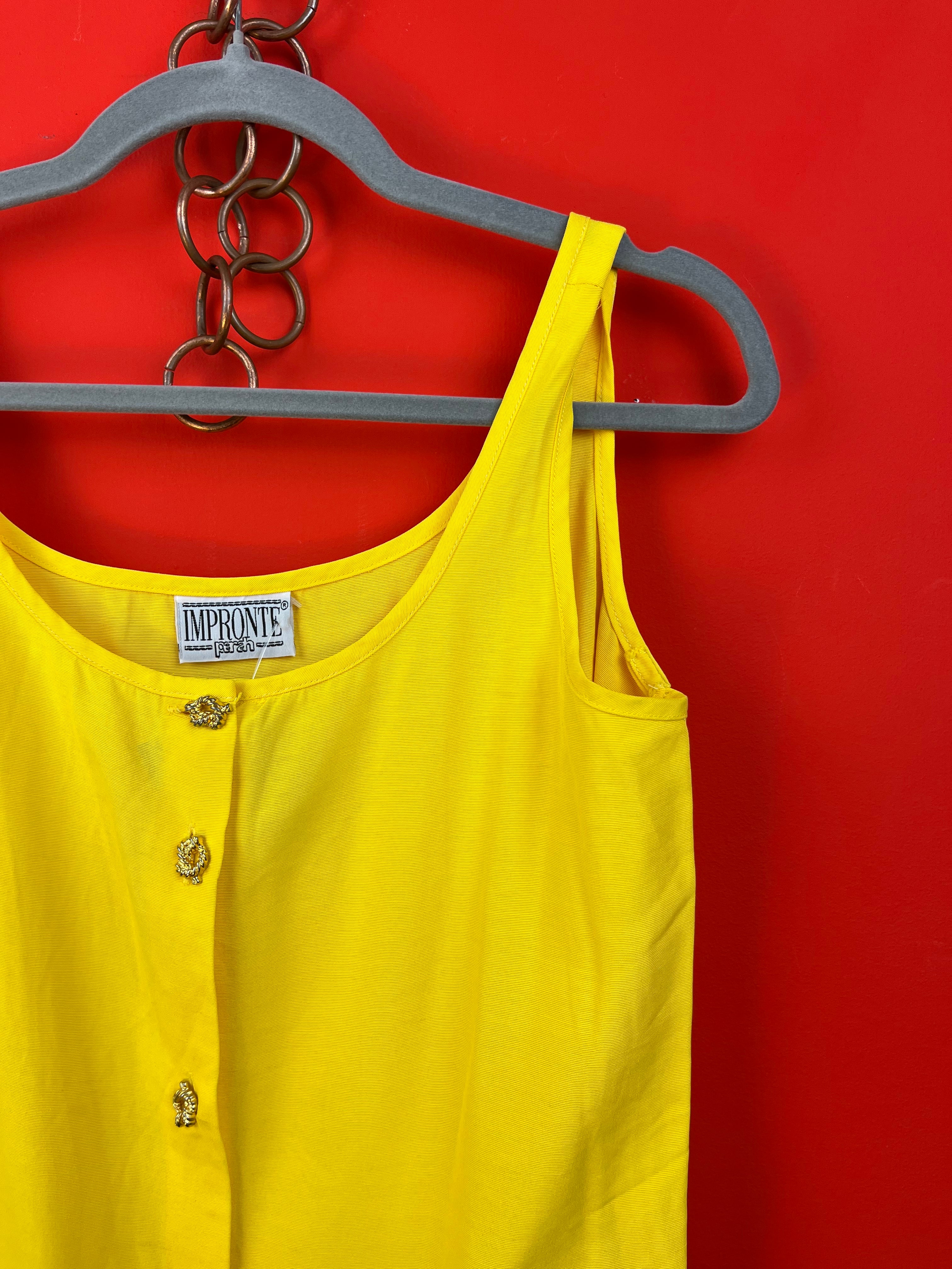 Vintage Yellow Button Dress