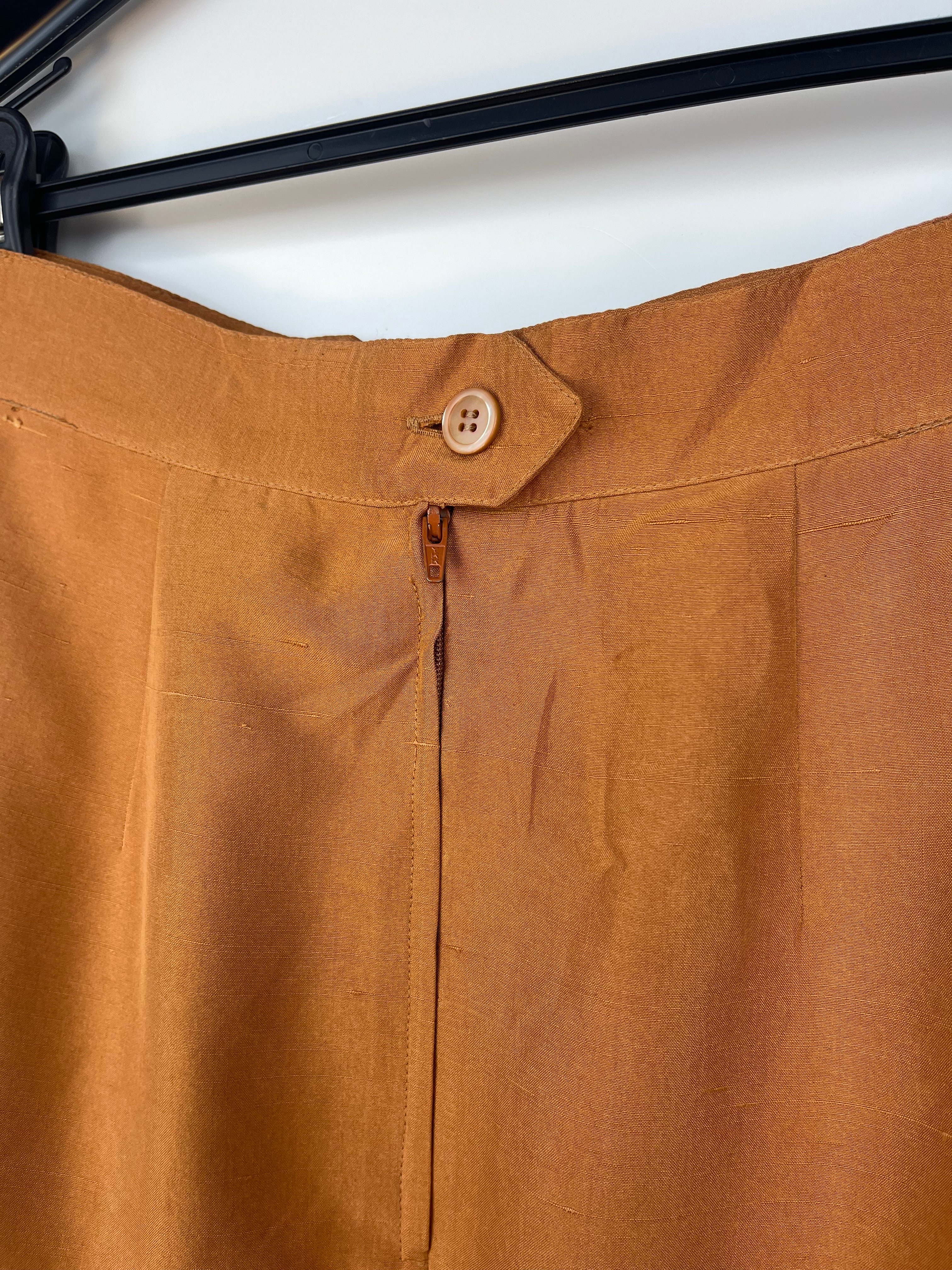 Gonna Vintage Max Mara in Pura Seta Color Cammello