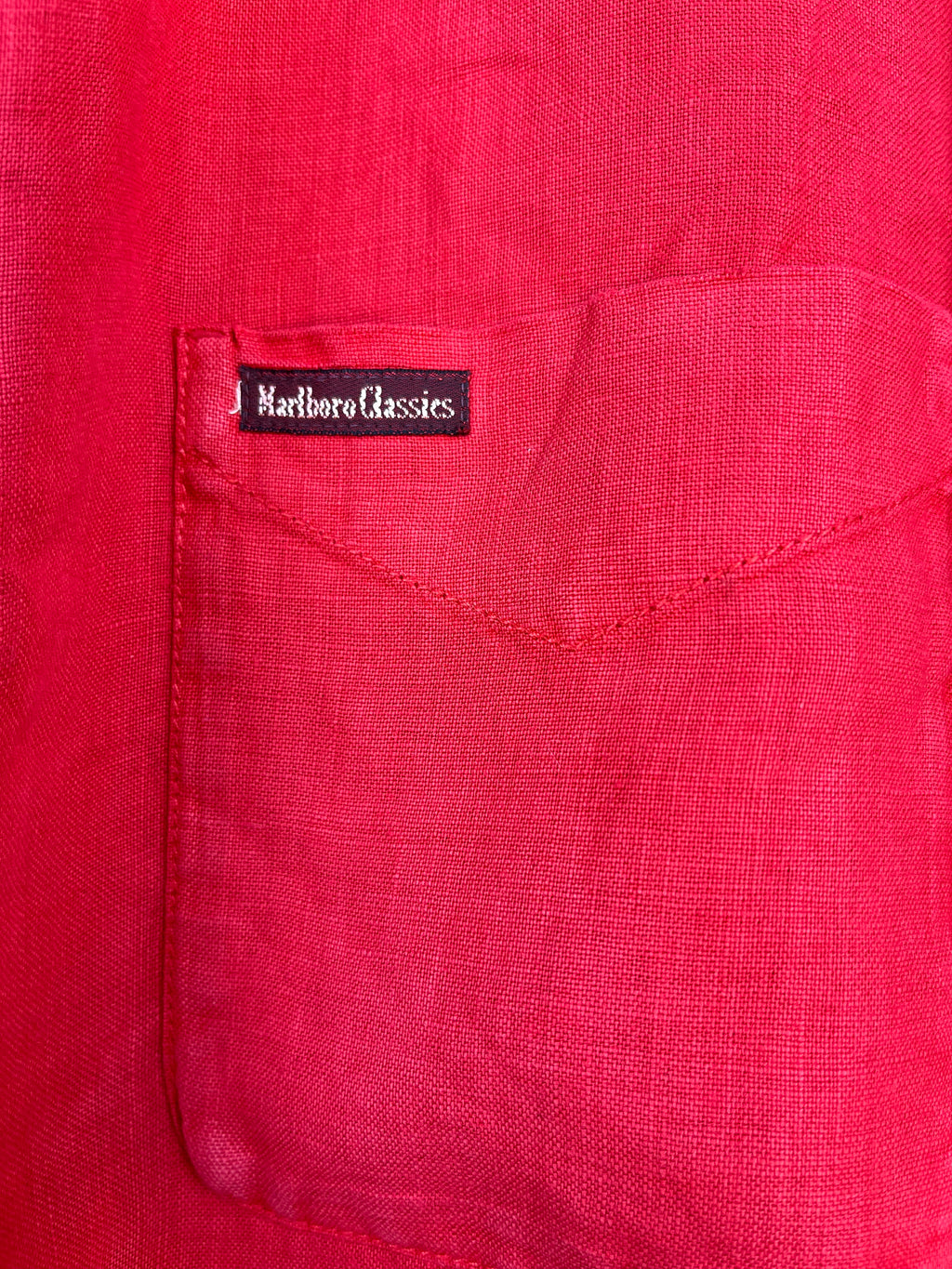 Vintage Marlboro Classics Red Linen Shirt