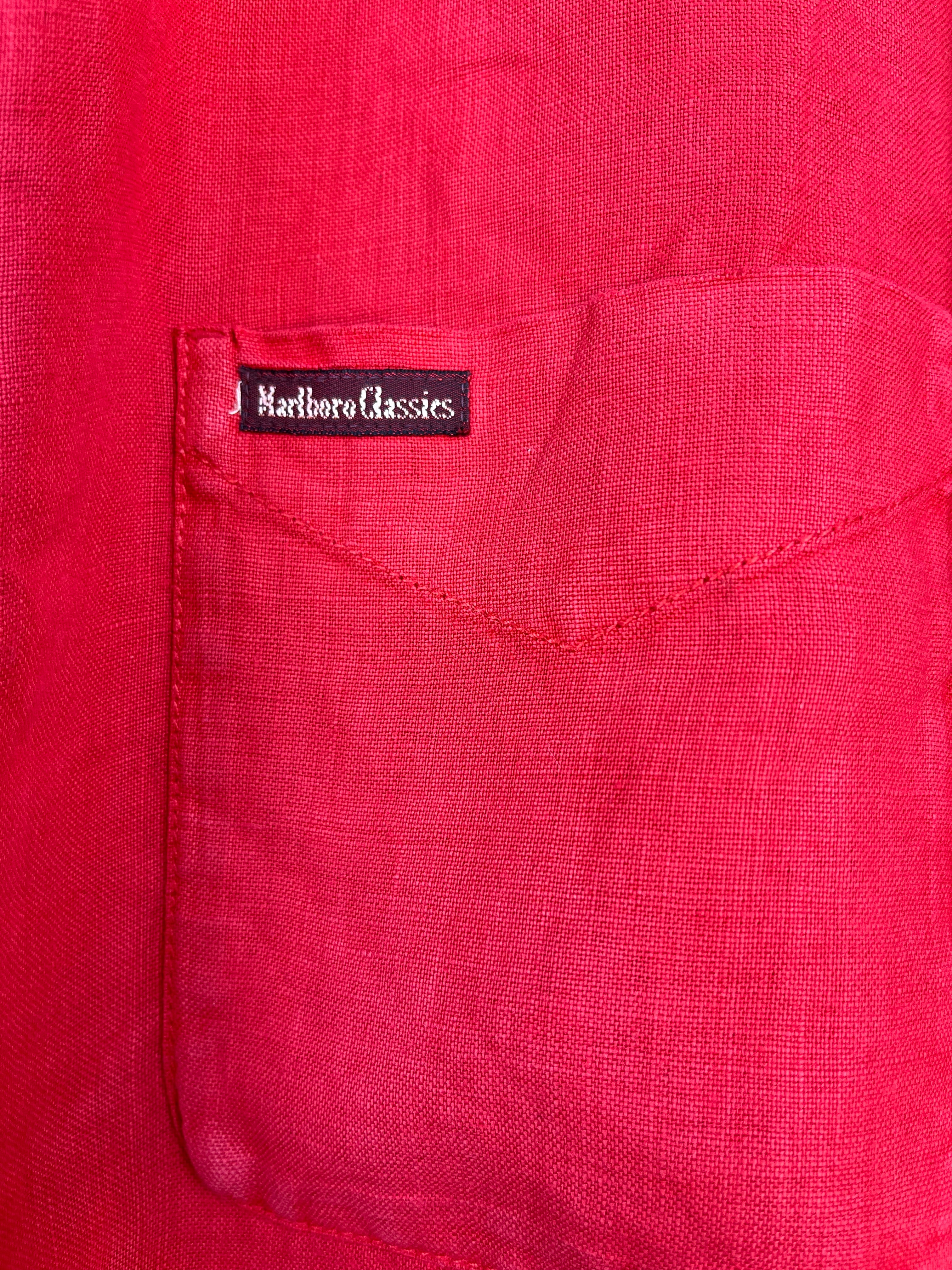 Vintage Marlboro Classics Red Linen Shirt