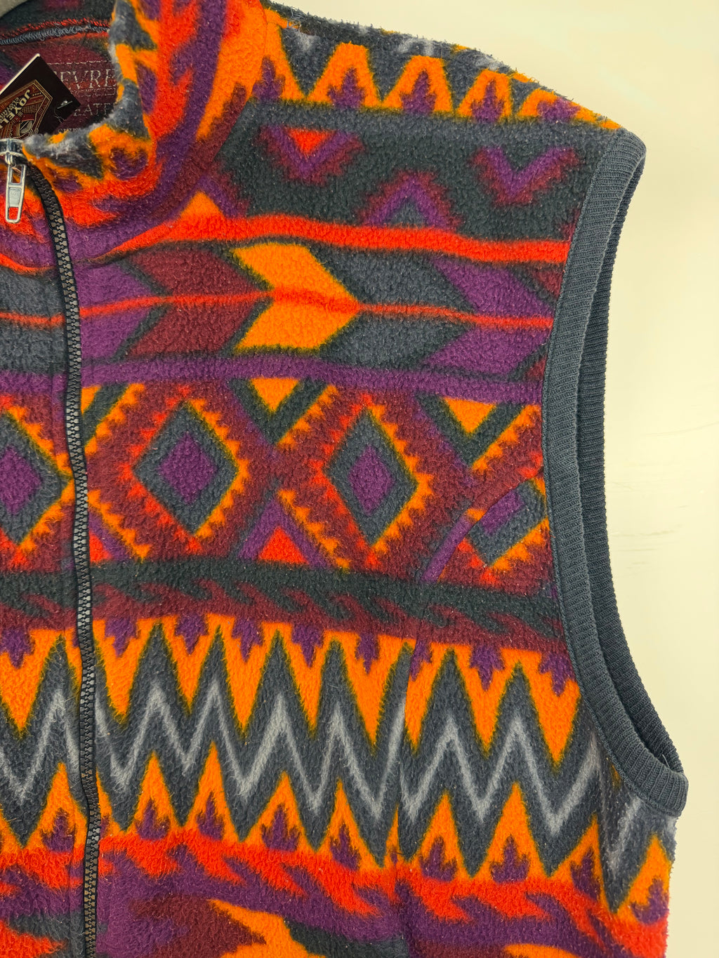 Gilet vintage in pile con fantasia geometrica – Sévres Sweater