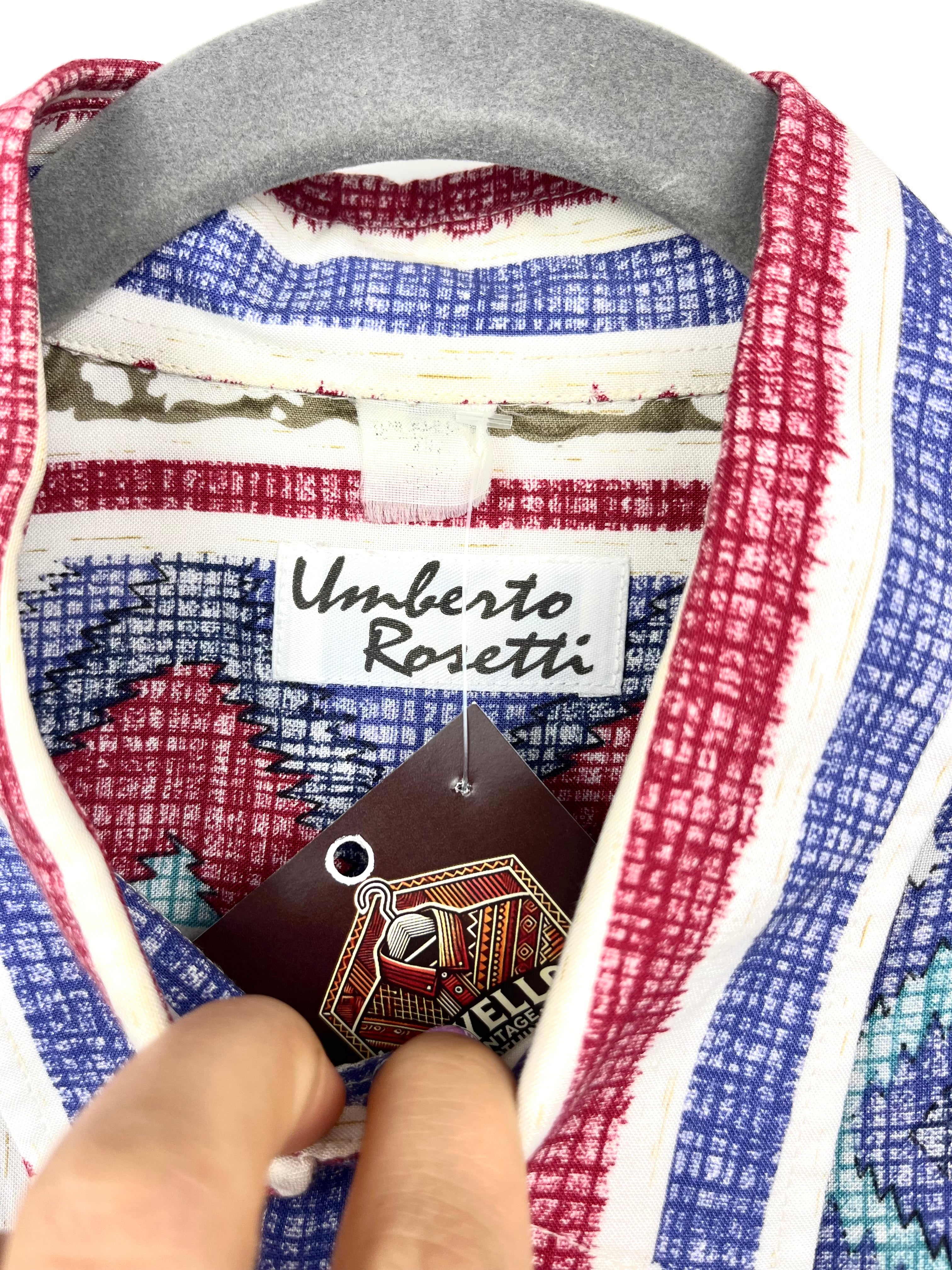 Vintage 90s Umberto Rosetti Geometric Pattern Shirt