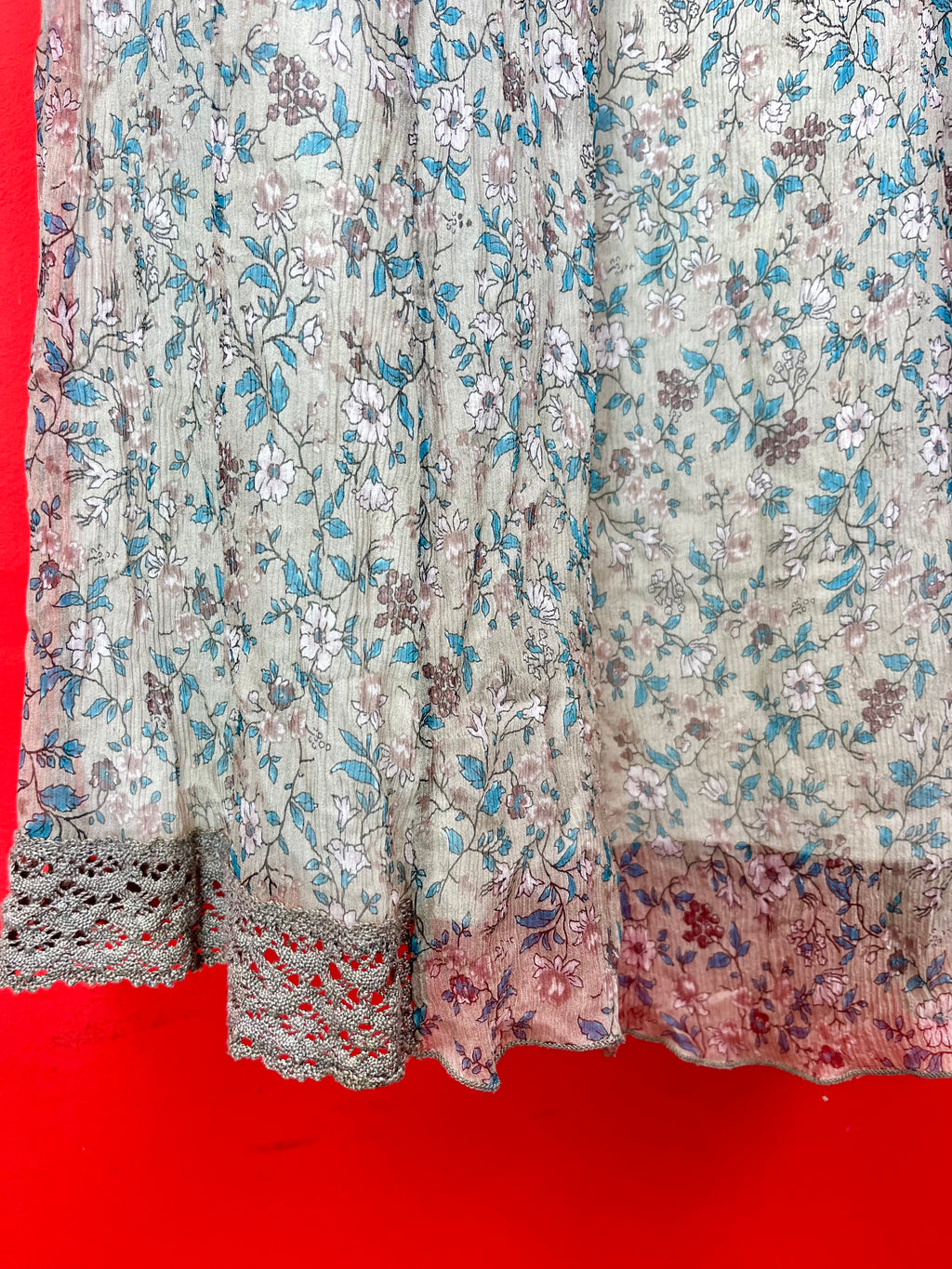 Vestito Vintage Floreale in Seta Made in Italy