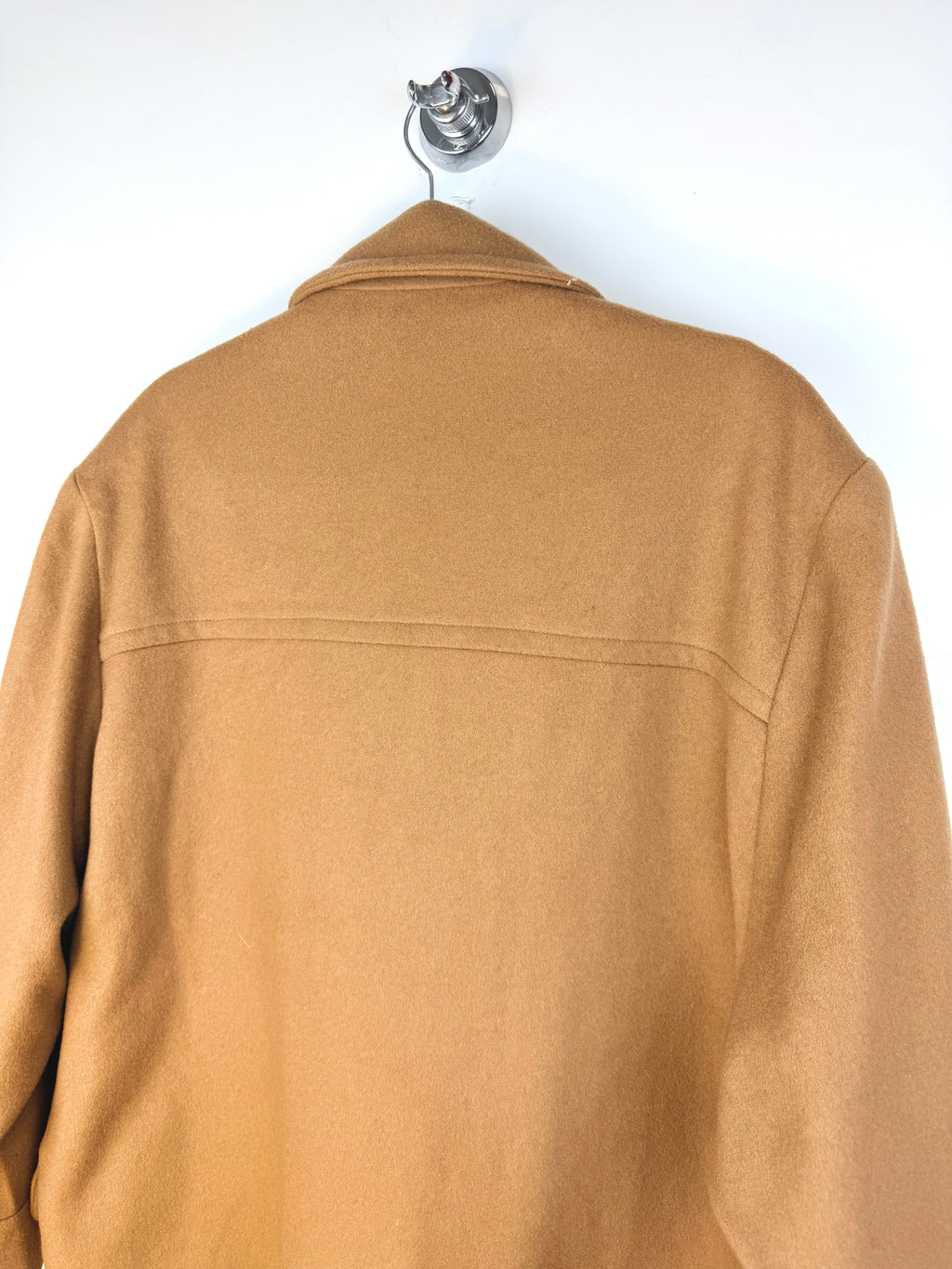 Cappotto vintage cammello in lana e cashmere con alamari