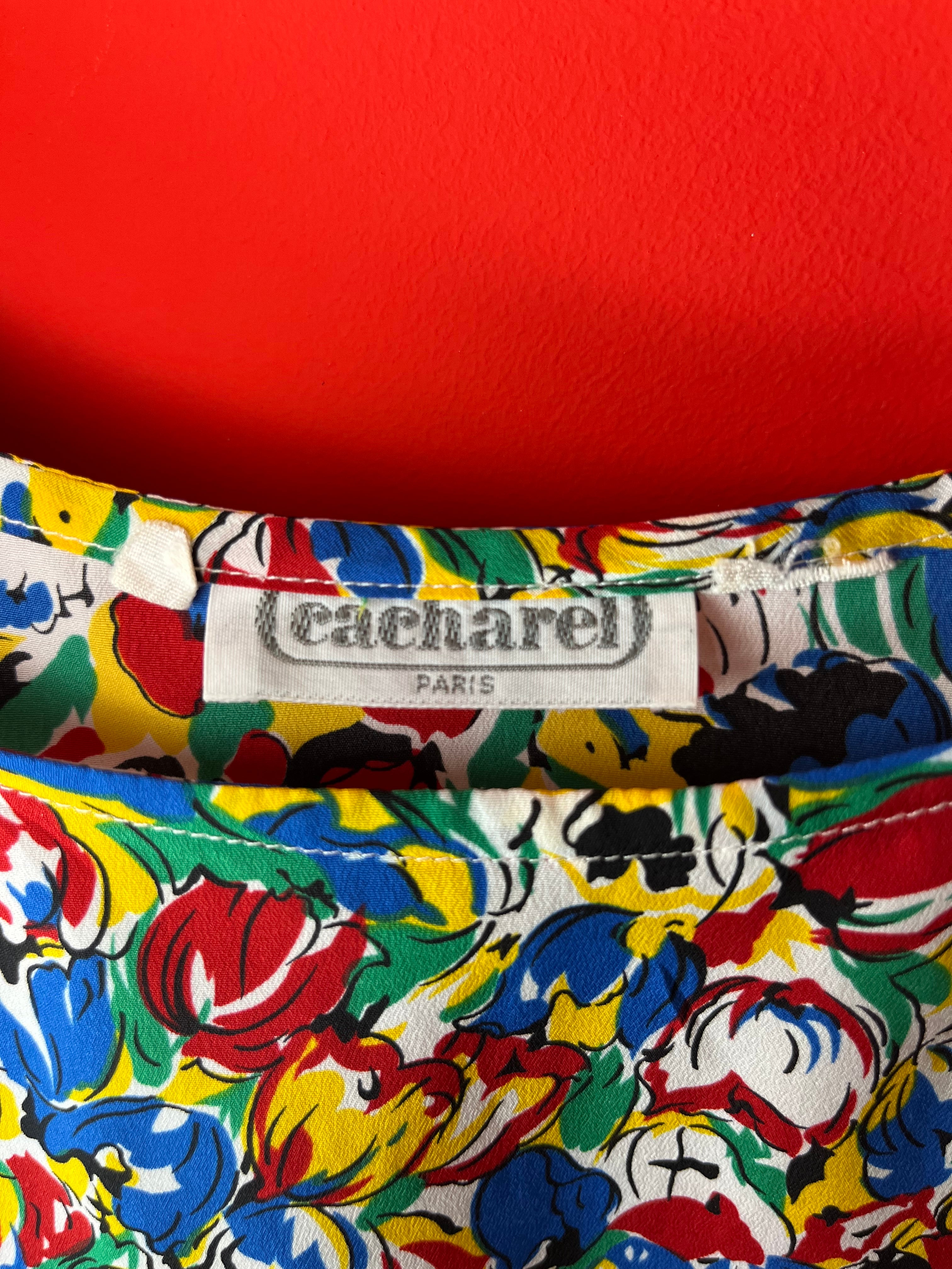 Completo Vintage Cacharel Paris Floreale – Abito Lungo e Top Coordinato