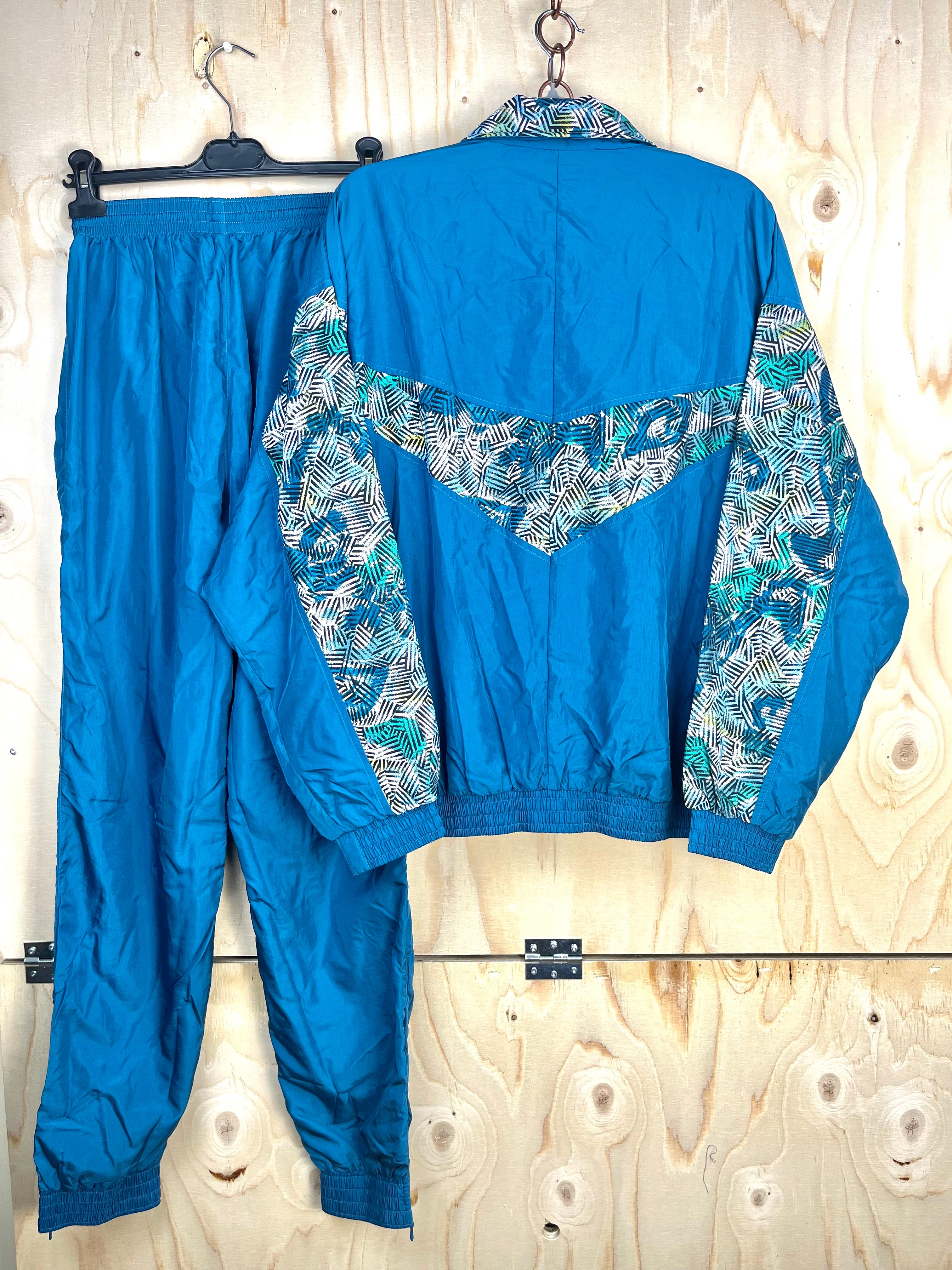 Vintage 90s Tracksuit Set Triumph Sport Teal Windbreaker Jacket Pants