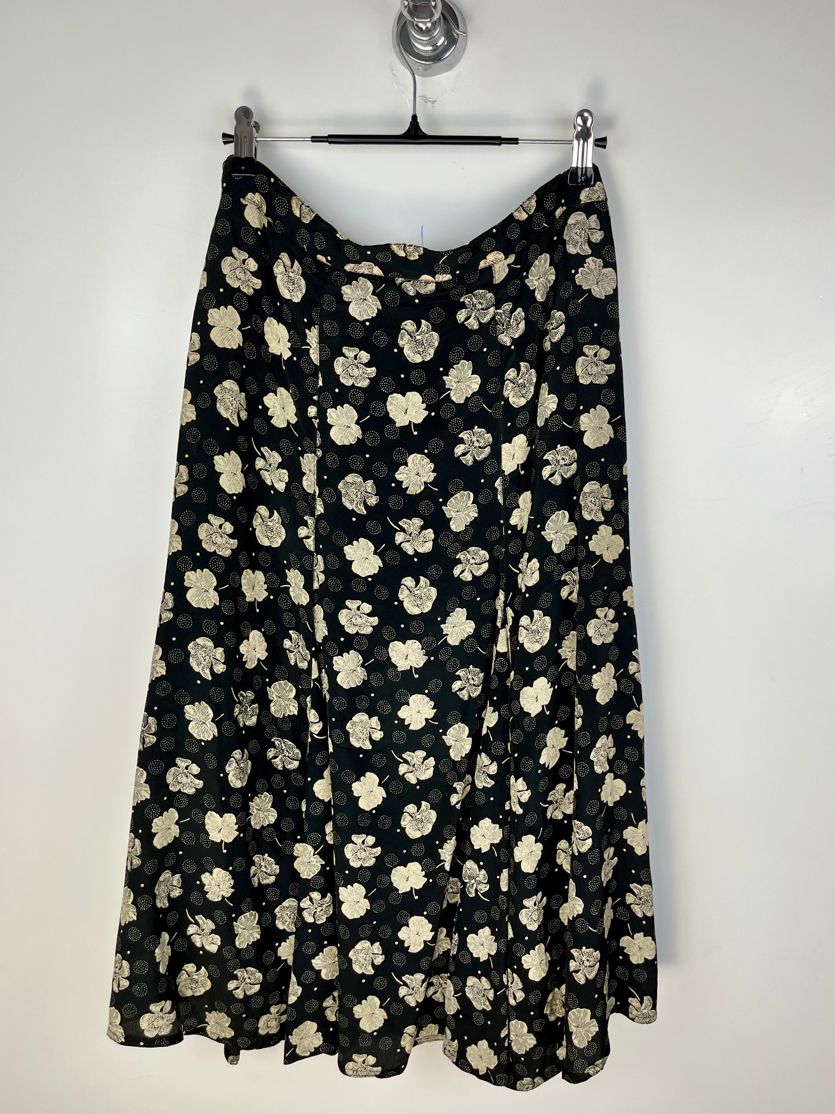 Gonna Vintage Made in Italy Misto Seta Fantasia Floreale