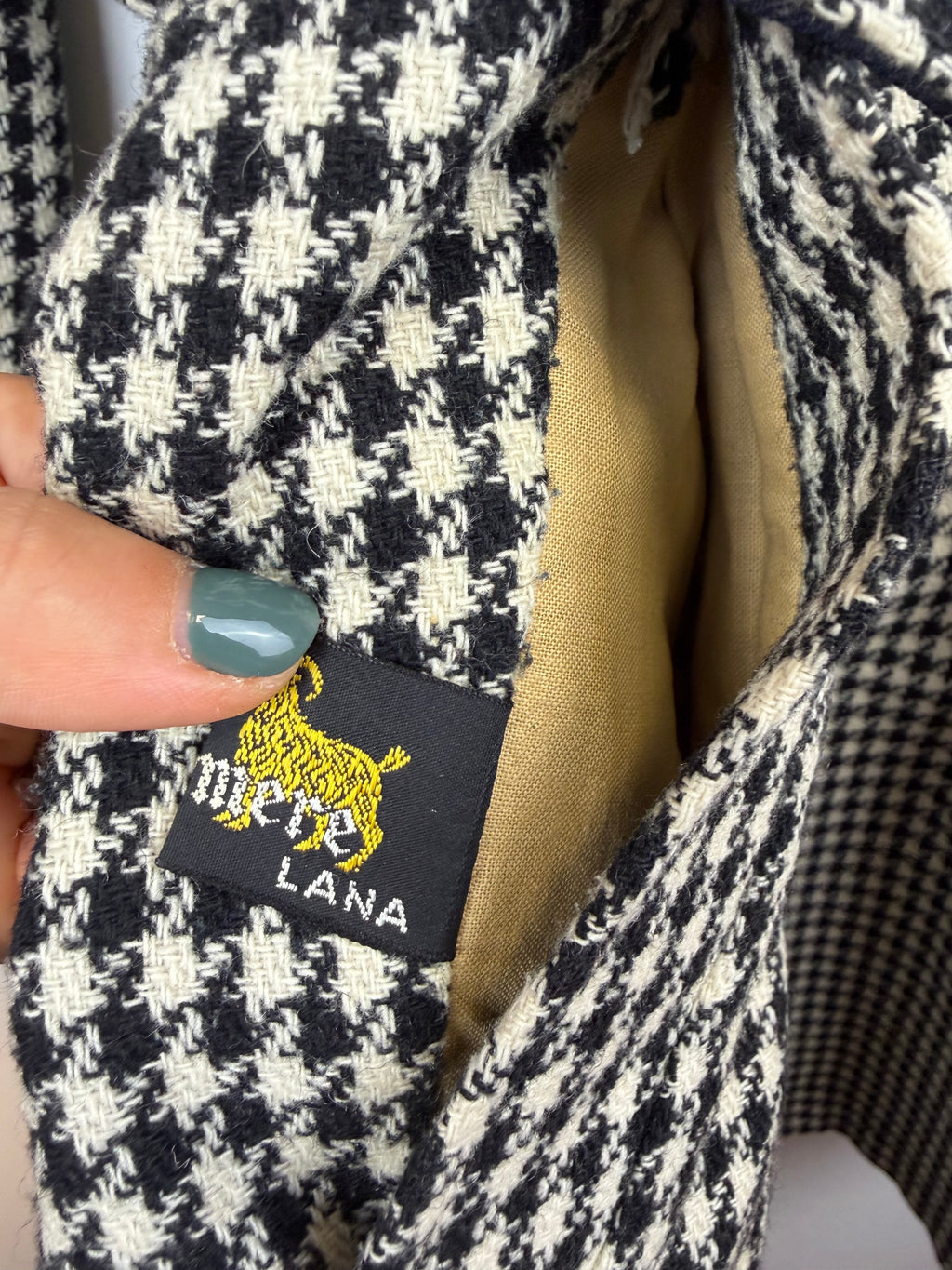 Cappotto vintage double face pied-de-poule e blu navy