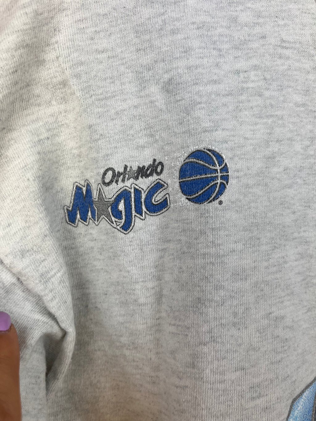 Vintage Orlando Magic NBA T-Shirt Double Print Grey 90s