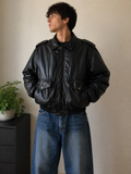 Skott Vintage Leather Bomber Jacket in Pelle di Vitello – Made in Italy