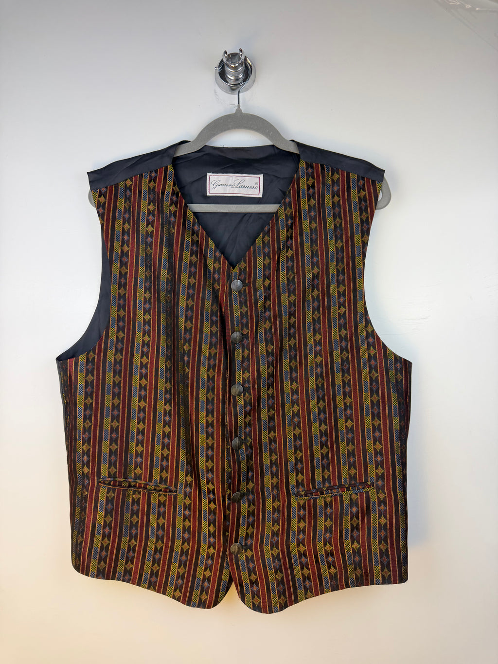 Gilet vintage Giacomo Larusso con fantasia geometrica