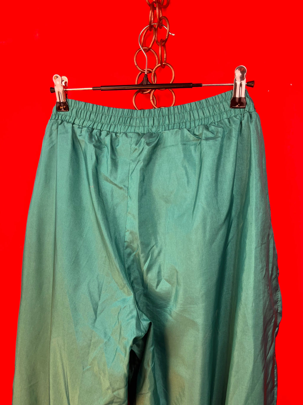 Nike Vintage Track Pants Verde Y2K Logo Rosa